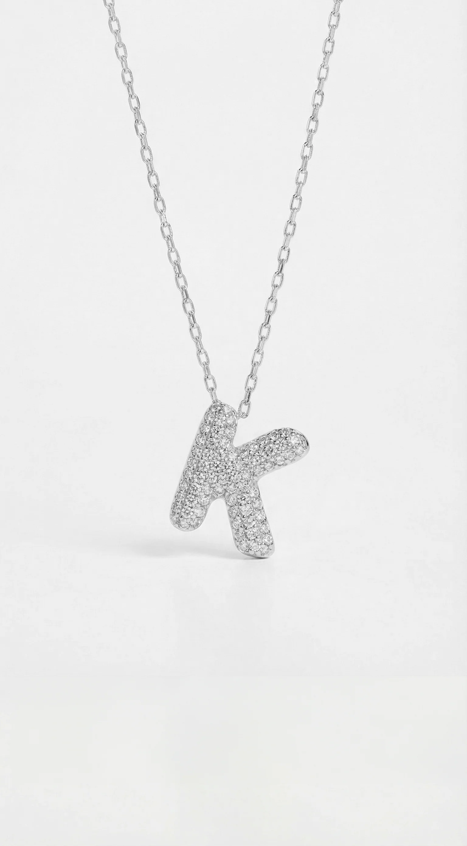 The Pavé Bubble Letter Pendant Necklace - Image 6