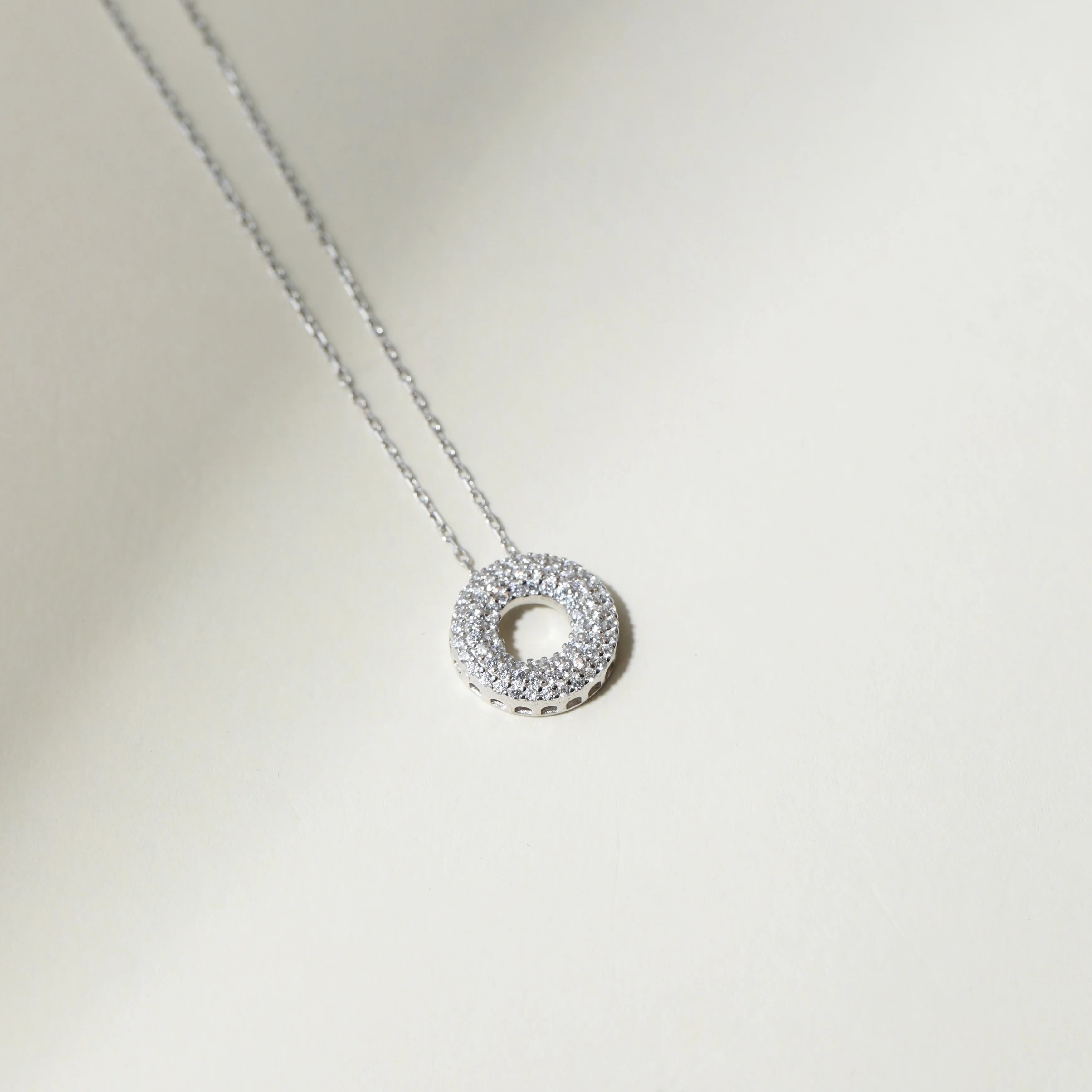 The Pavé Bubble Letter Pendant Necklace - Image 8