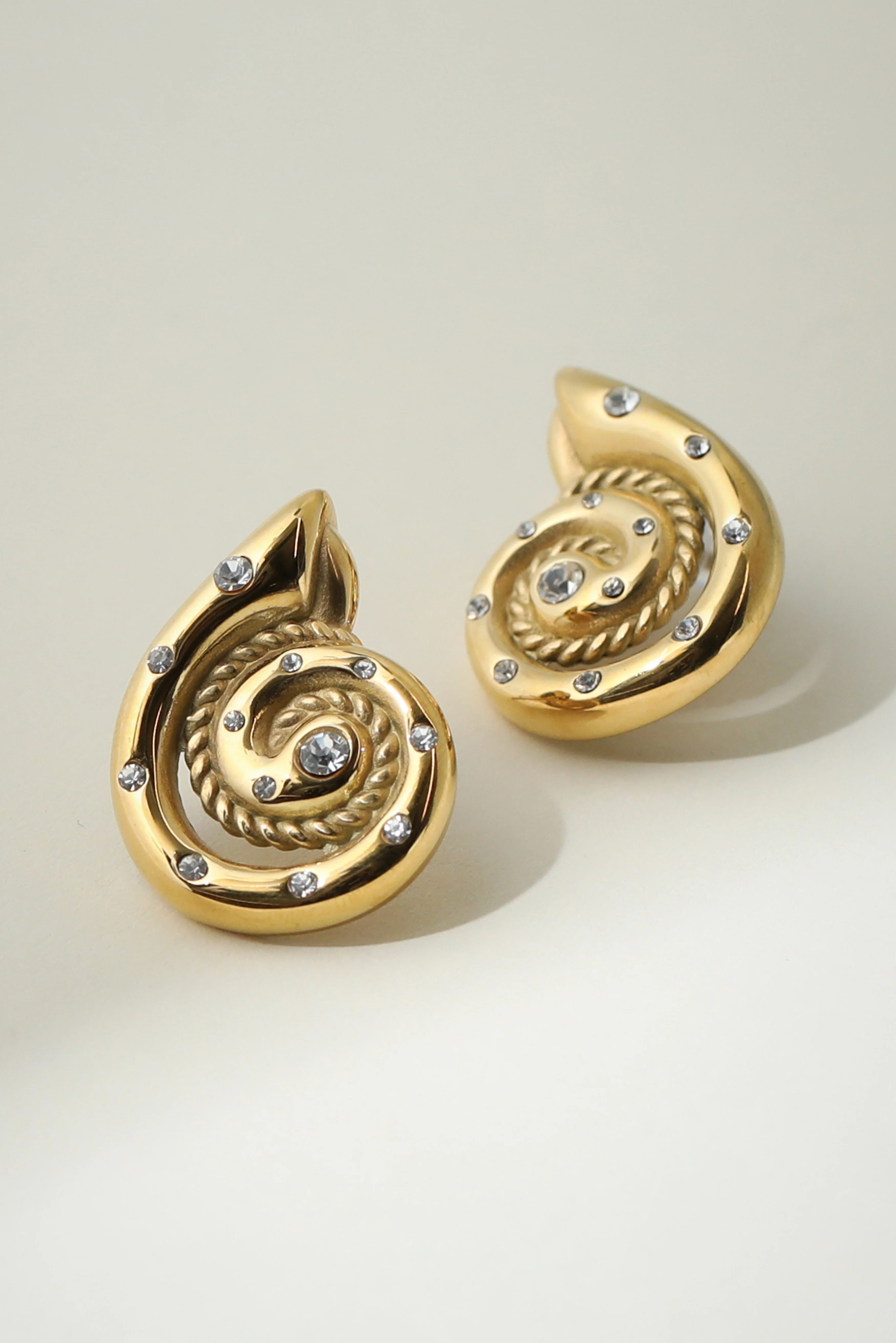 The Pavé Heirloom Seashell Stud Earrings - Image 3
