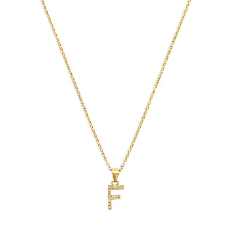 The Pavé Single Block Initial Necklace - Image 14