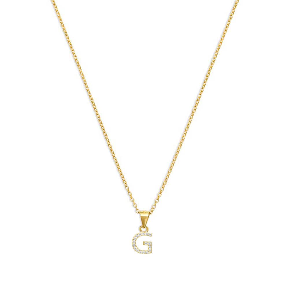 The Pavé Single Block Initial Necklace - Image 16