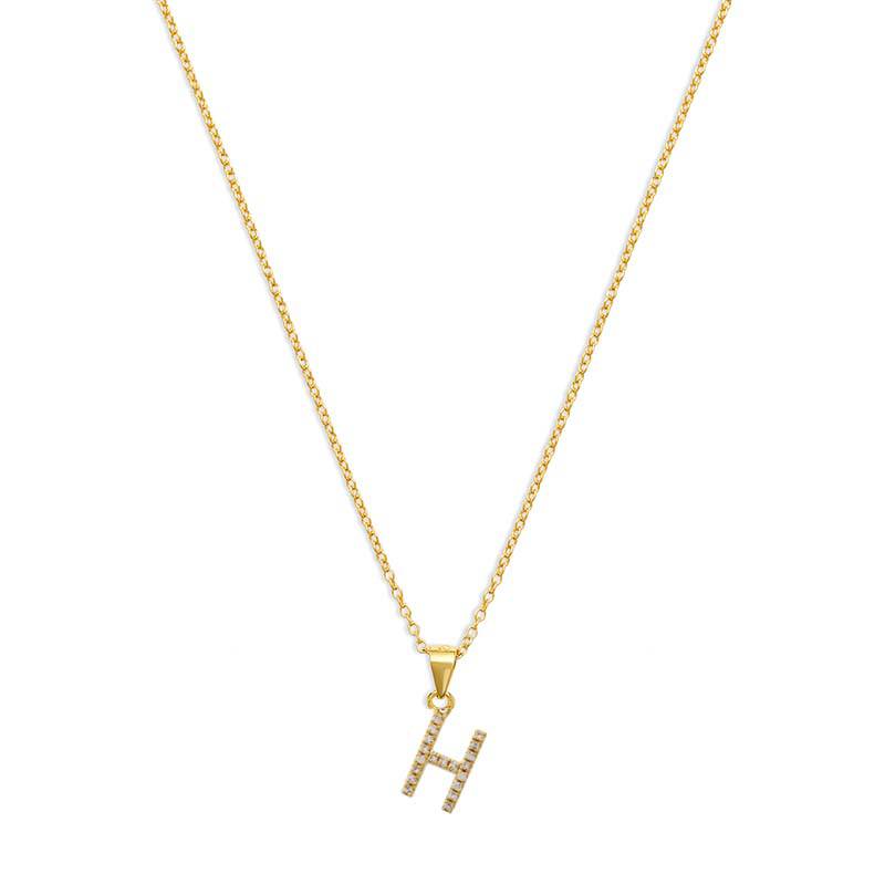 The Pavé Single Block Initial Necklace - Image 18