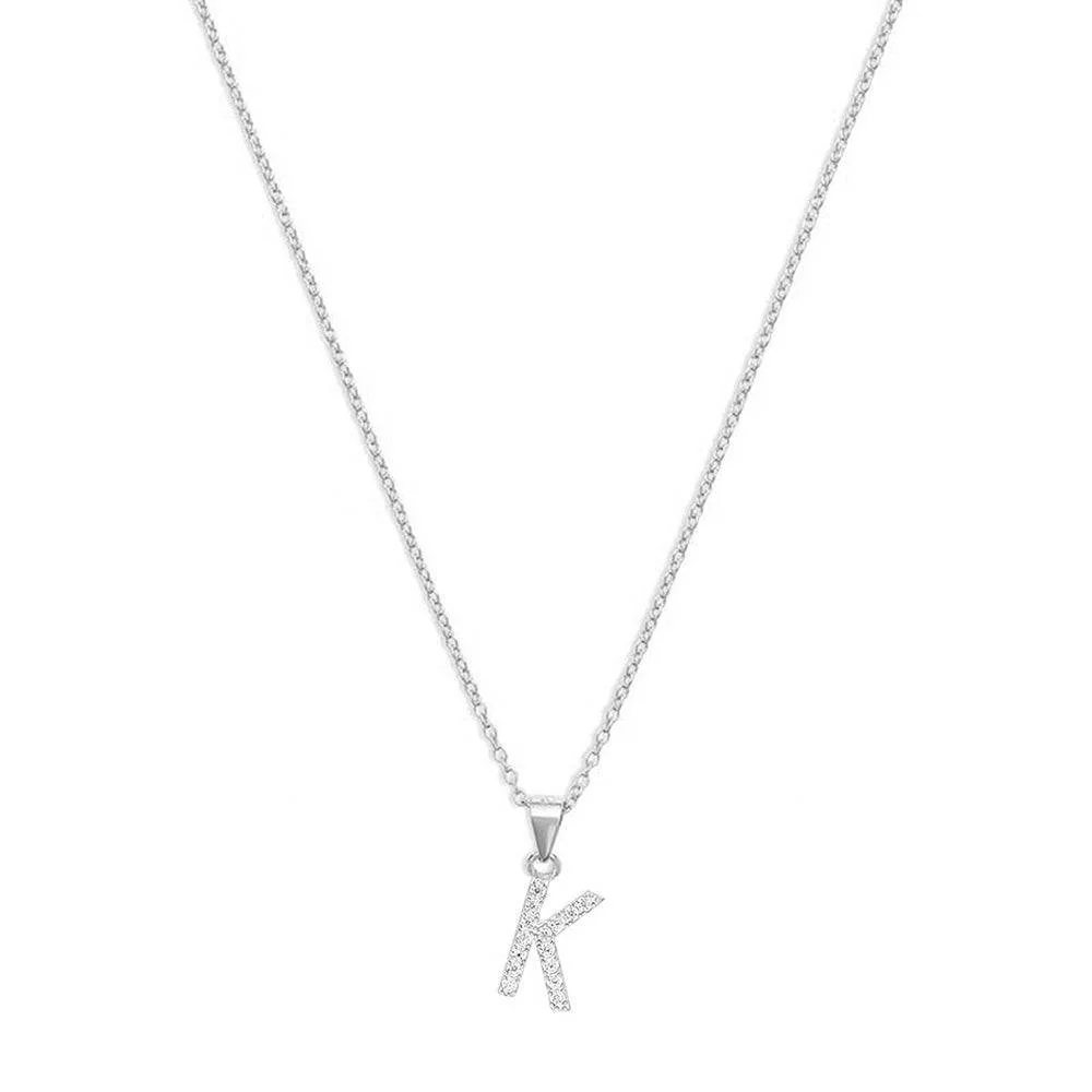 The Pavé Single Block Initial Necklace - Image 27