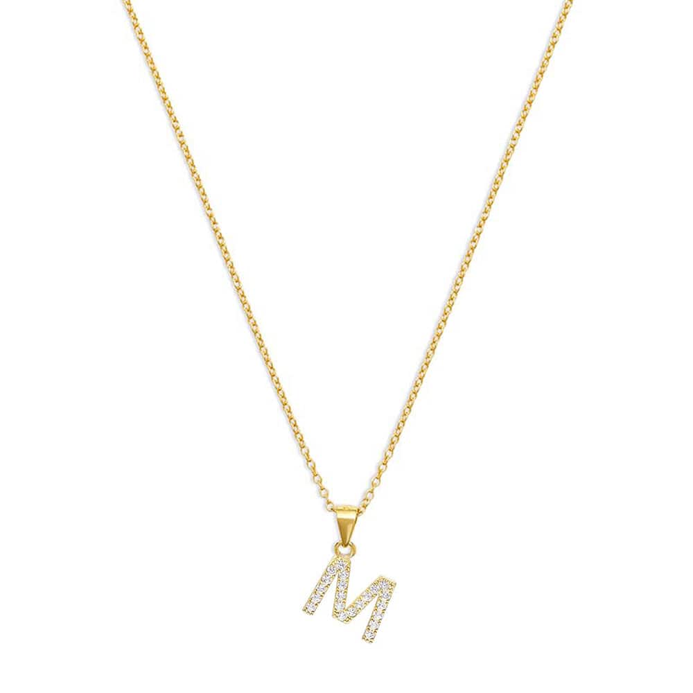 The Pavé Single Block Initial Necklace - Image 28