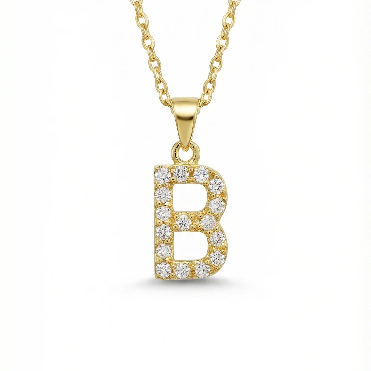 The Pavé Single Block Initial Necklace - Image 3