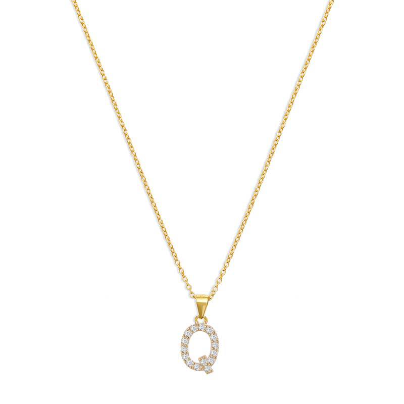 The Pavé Single Block Initial Necklace - Image 36