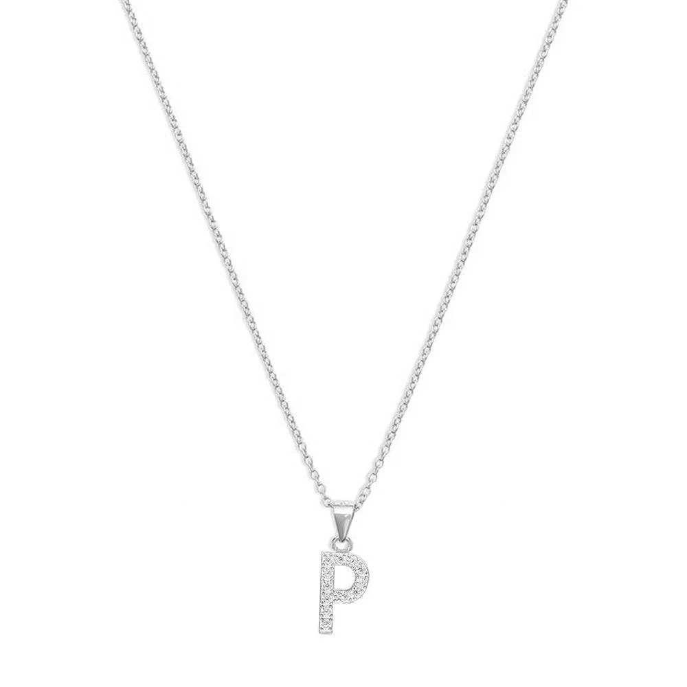 The Pavé Single Block Initial Necklace - Image 37