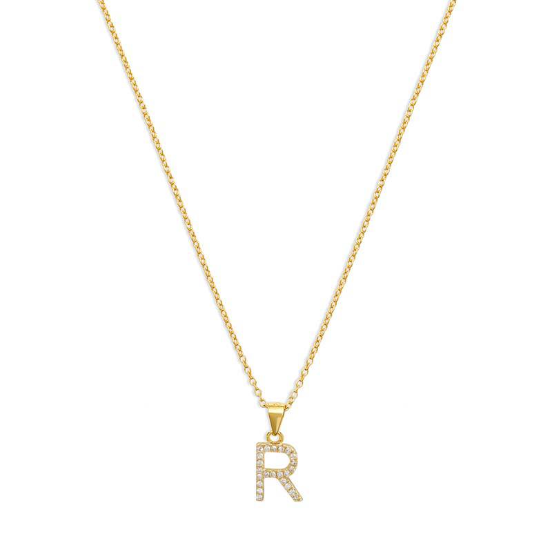 The Pavé Single Block Initial Necklace - Image 38