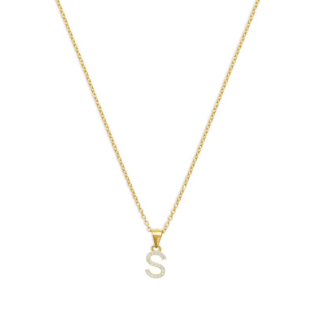 The Pavé Single Block Initial Necklace - Image 40