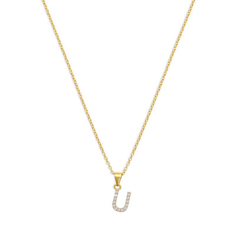 The Pavé Single Block Initial Necklace - Image 44