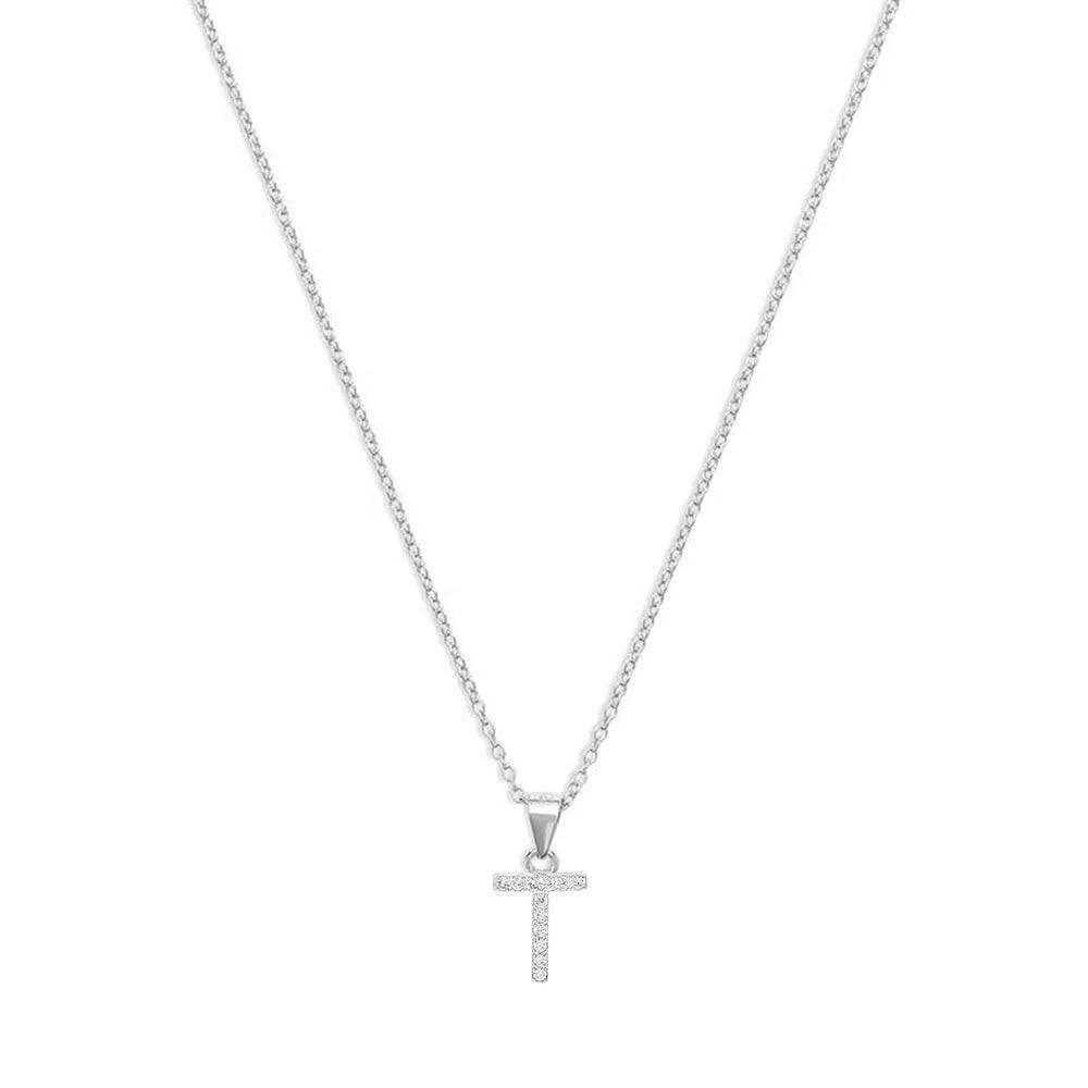The Pavé Single Block Initial Necklace - Image 45