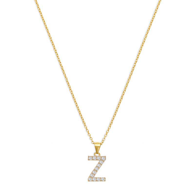 The Pavé Single Block Initial Necklace - Image 56