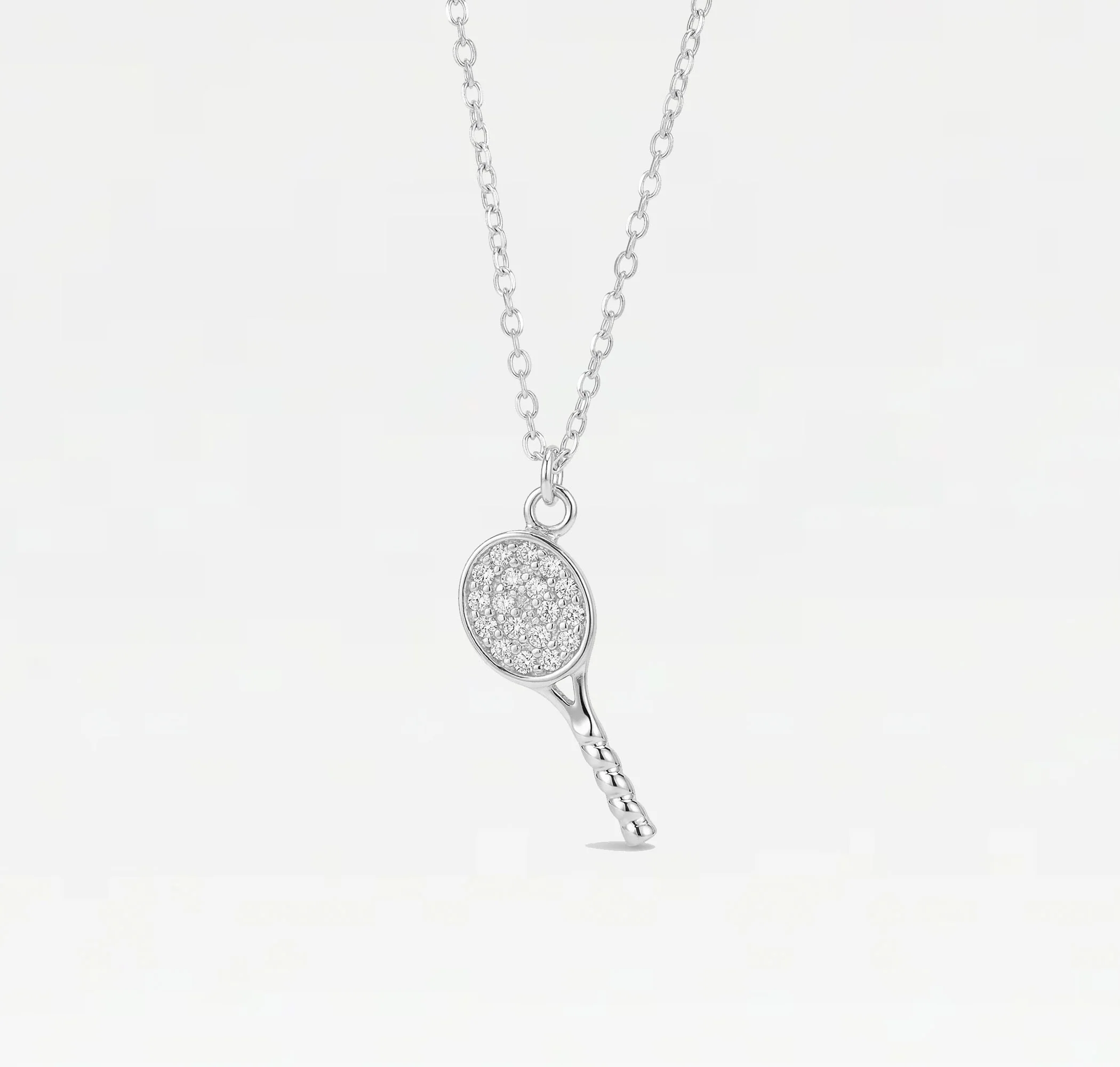 The Pavé Tennis Racket Pendant Necklace - Image 3