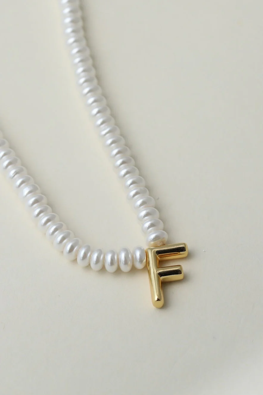 The Pearl Bubble Letter Necklace - Image 10