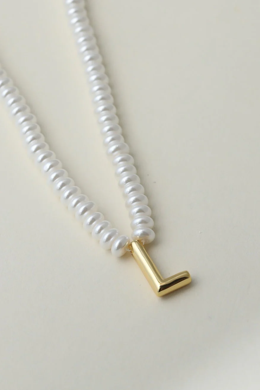 The Pearl Bubble Letter Necklace - Image 16