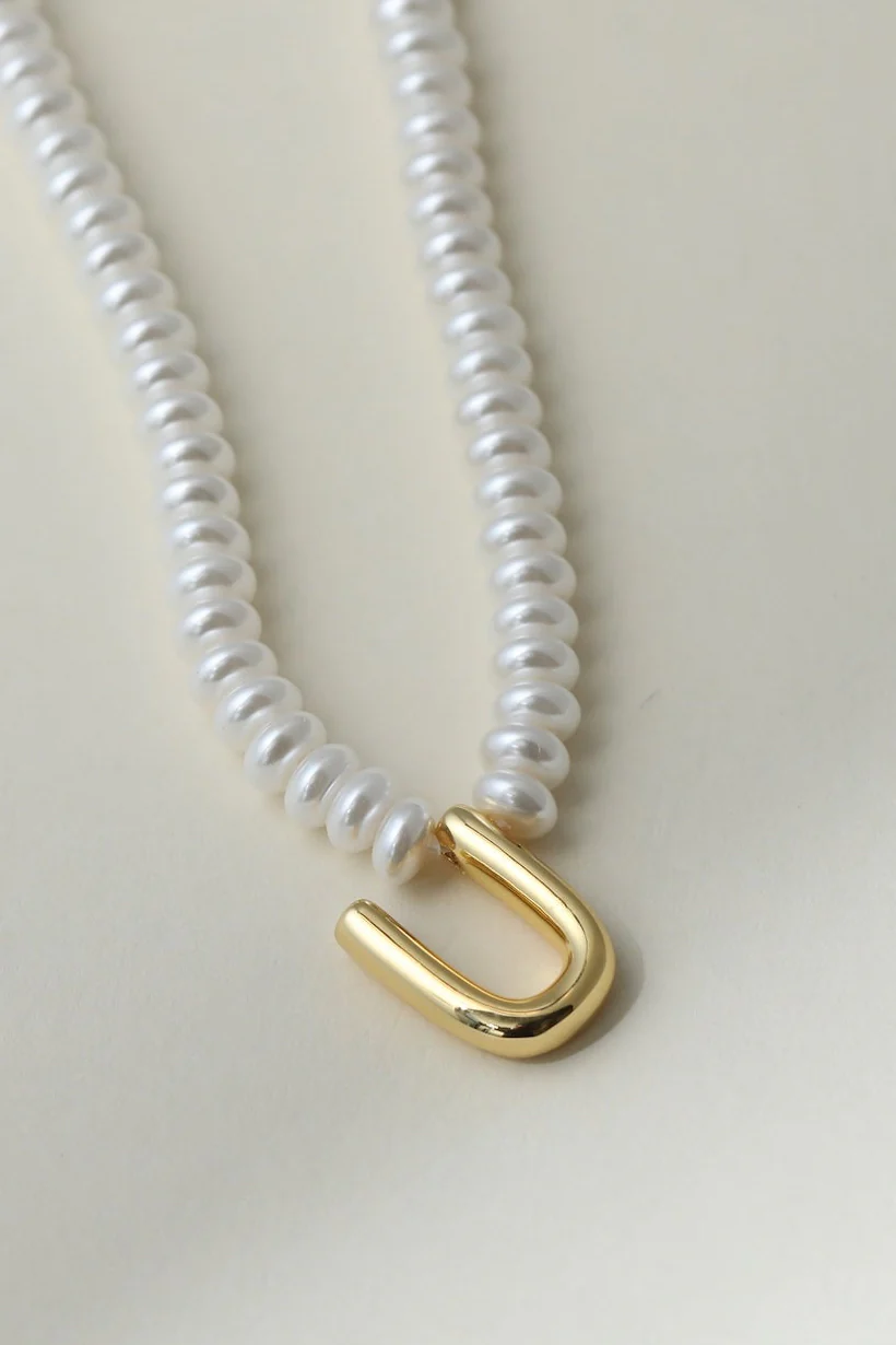 The Pearl Bubble Letter Necklace - Image 25