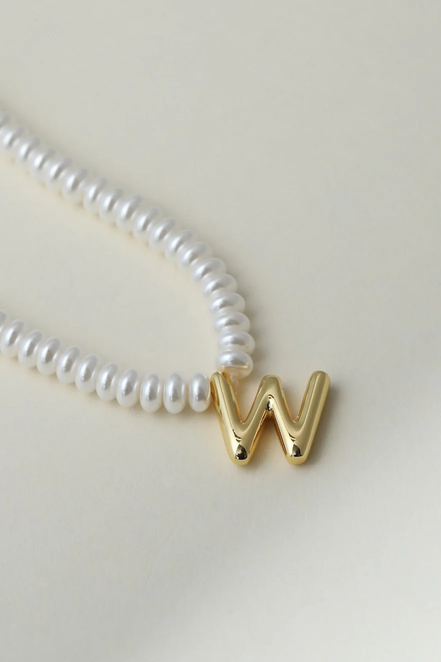 The Pearl Bubble Letter Necklace - Image 27