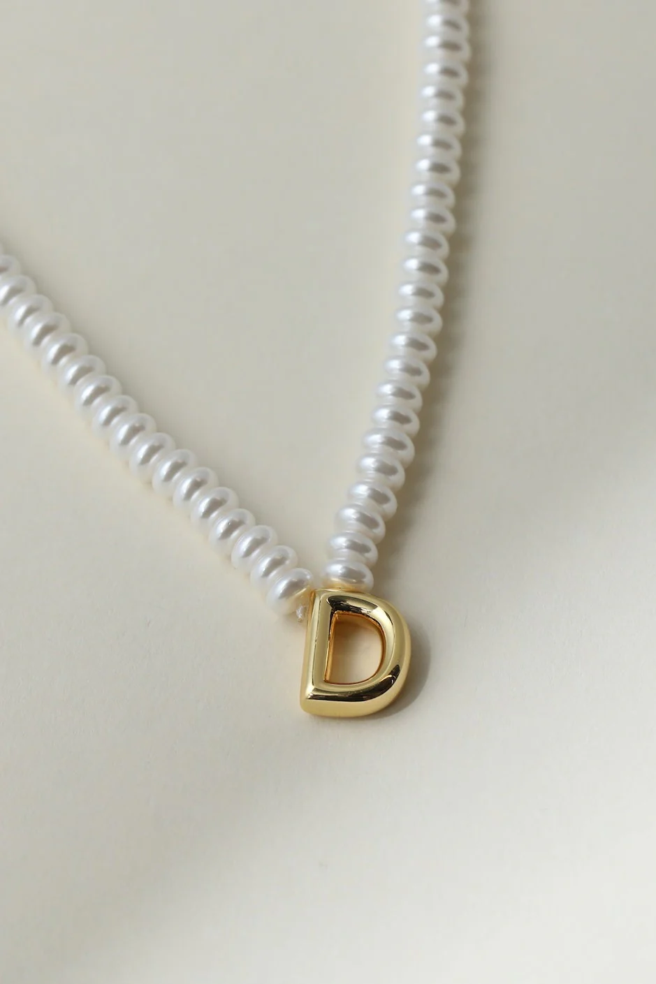 The Pearl Bubble Letter Necklace - Image 8