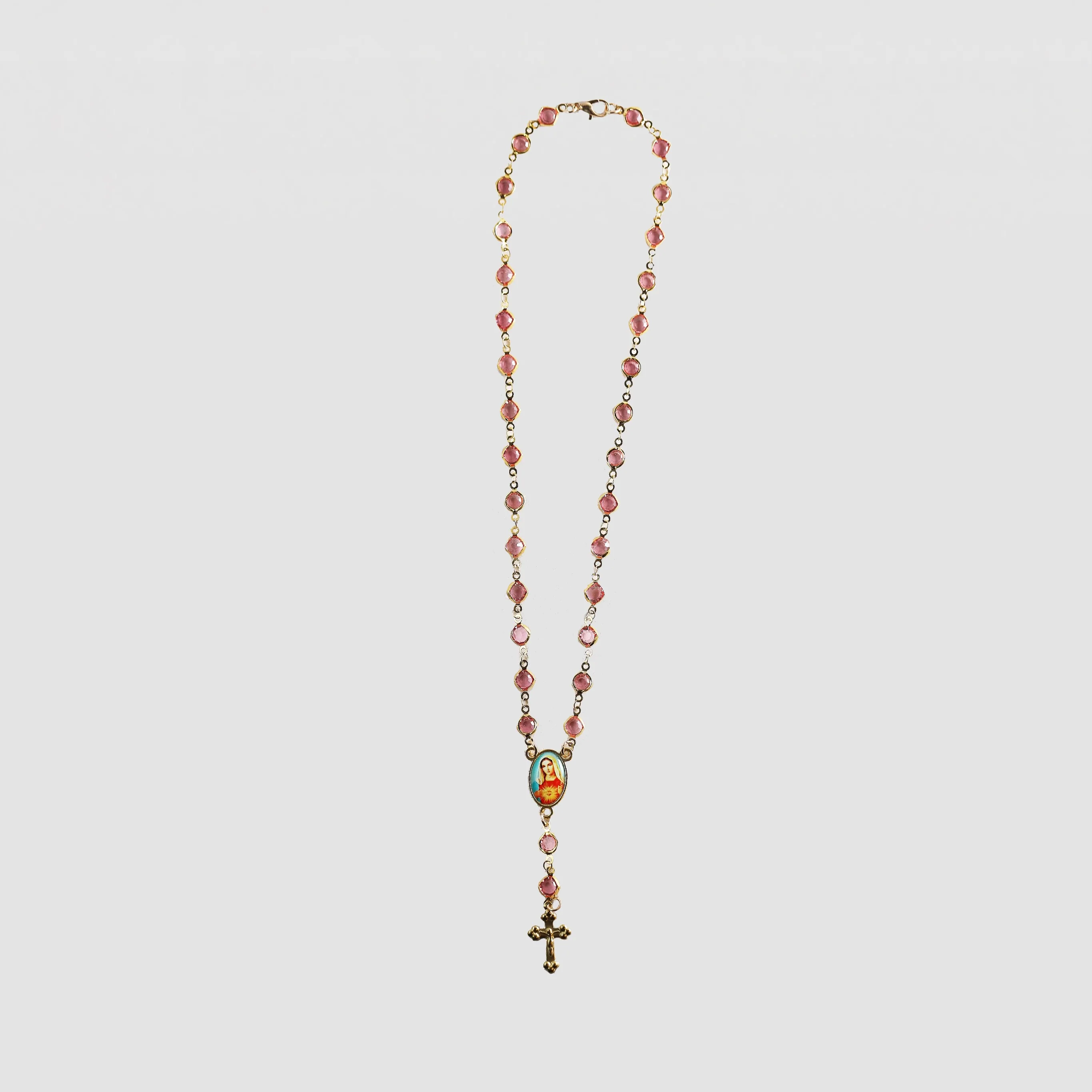 The Pink Crystal Rosary Necklace - Image 5