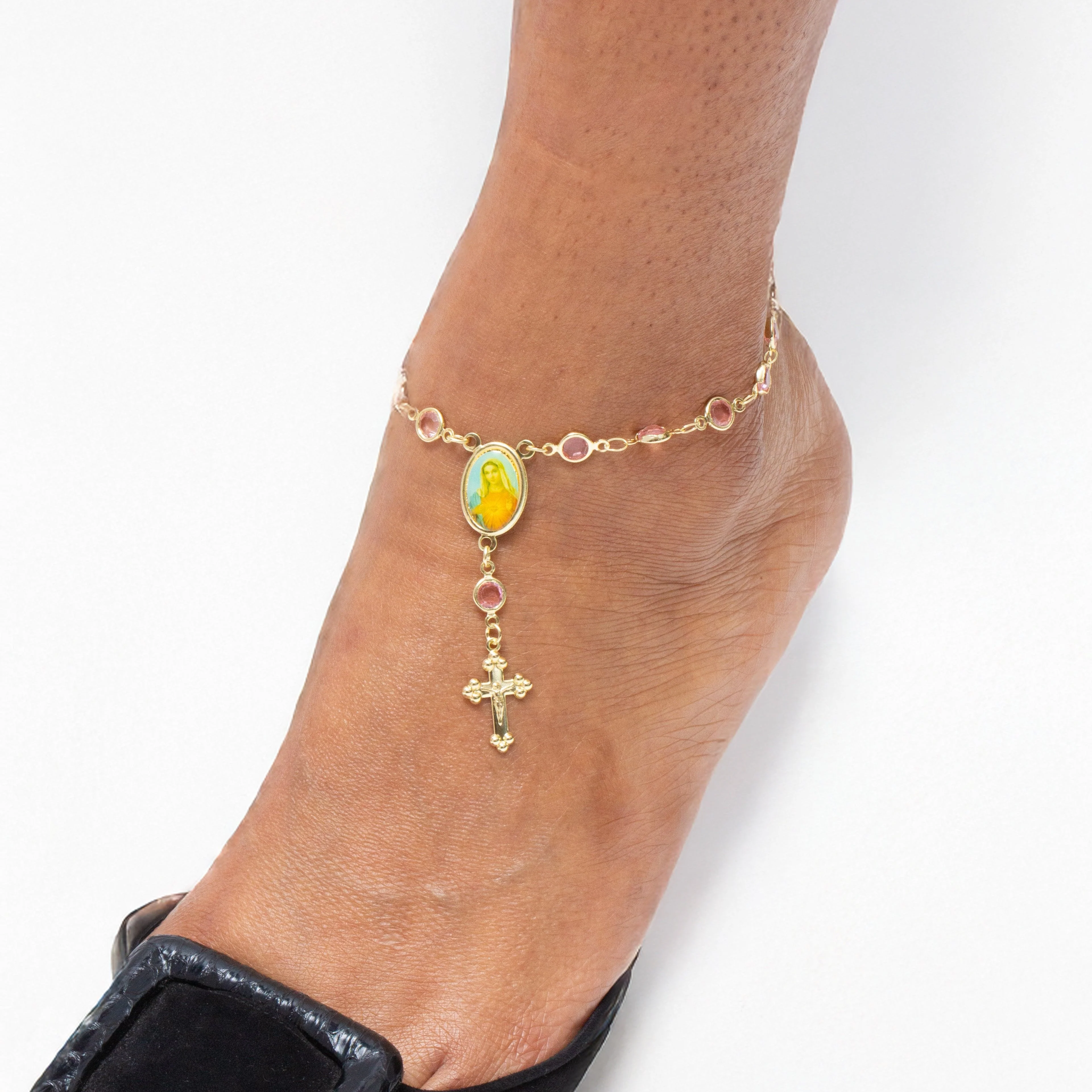 The Pink Rosary Anklet - Image 3