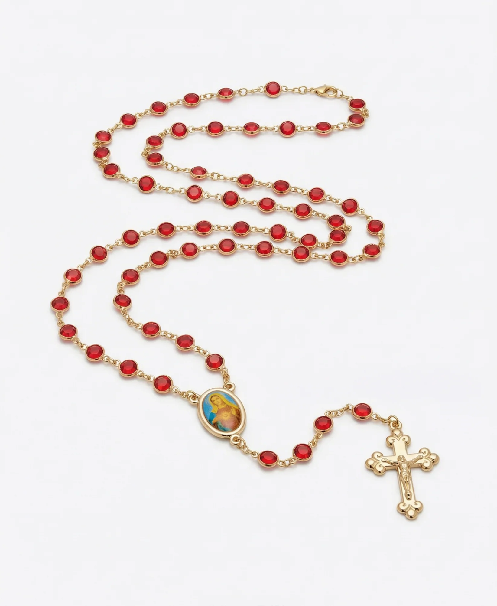 The Red Stone Rosary Necklace - Image 4