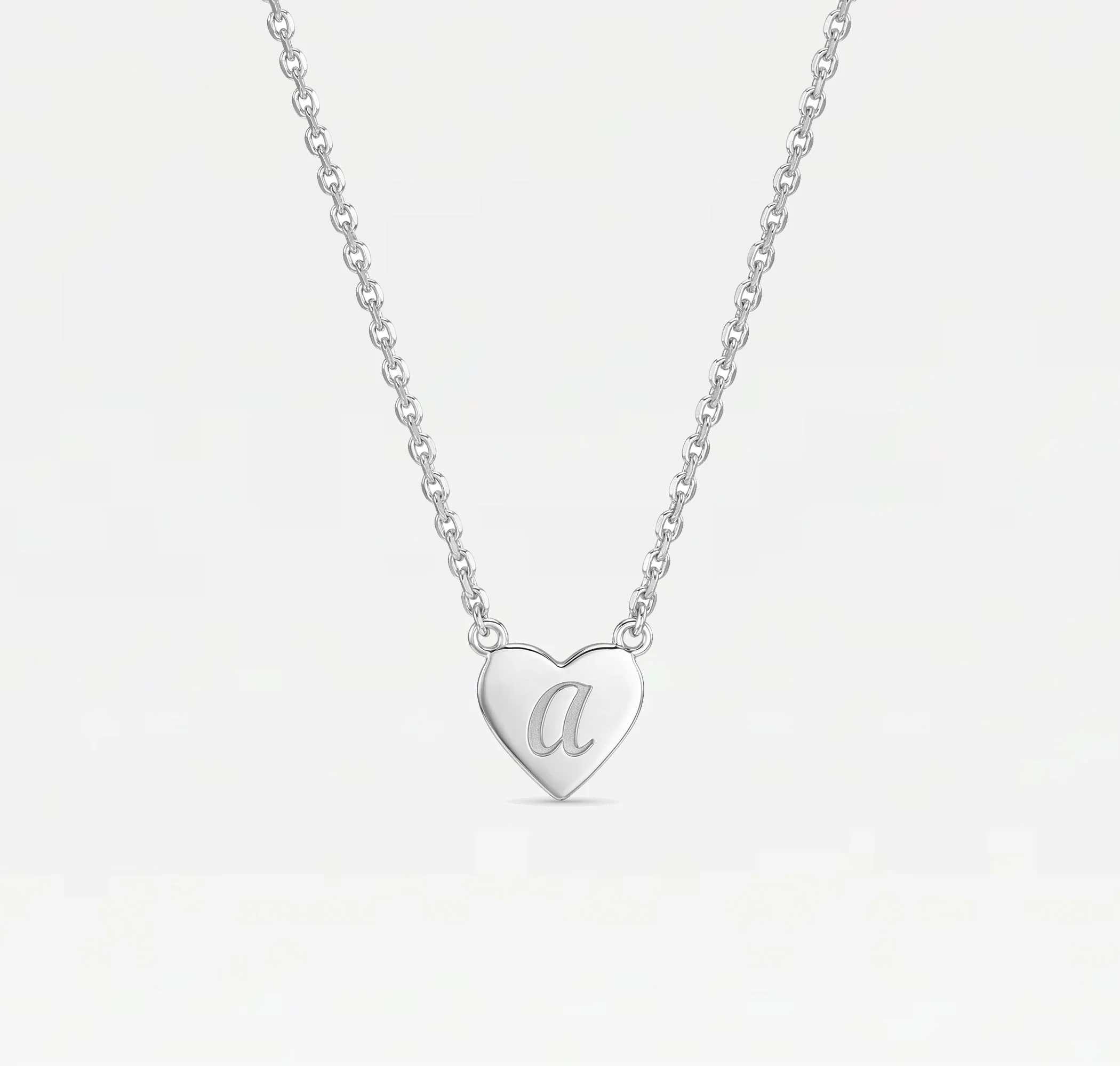 The Script Engraved Heart Letter Necklace - Image 3