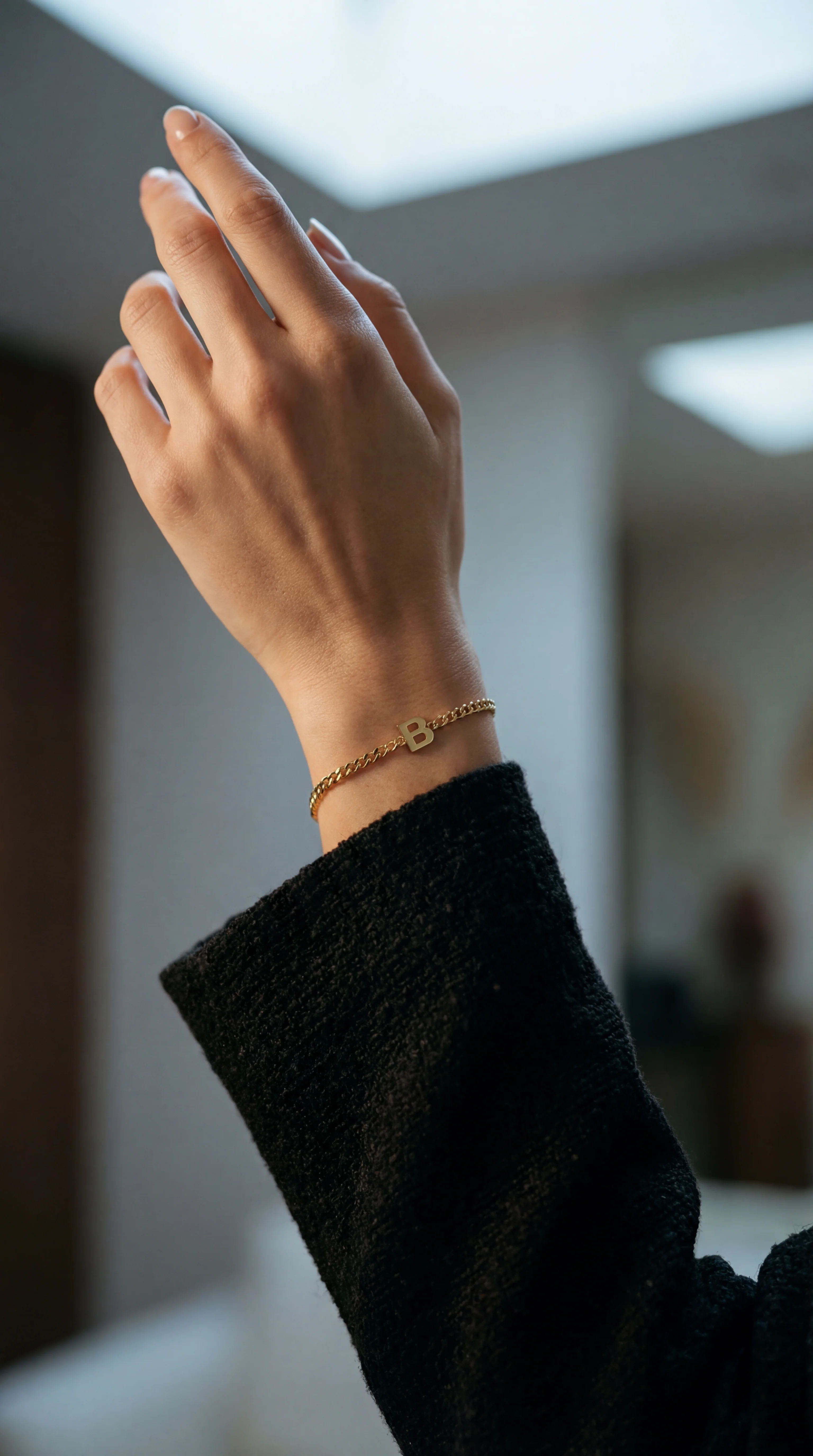 The Single Block Letter Curb Chain Bracelet - Image 3