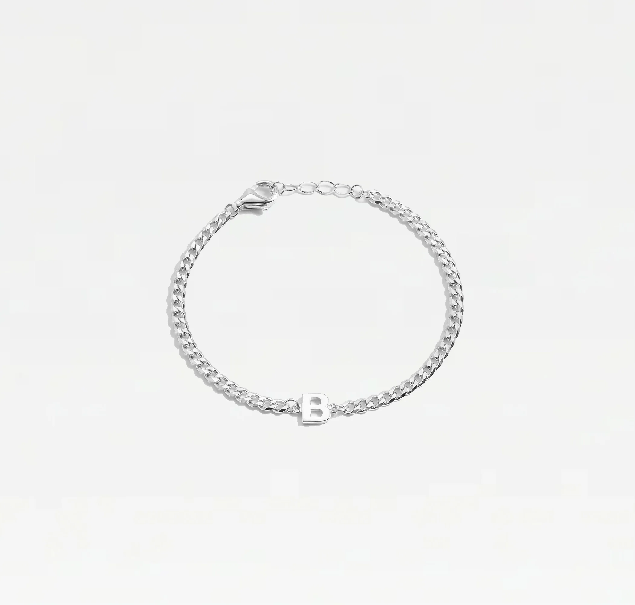The Single Block Letter Curb Chain Bracelet - Image 4