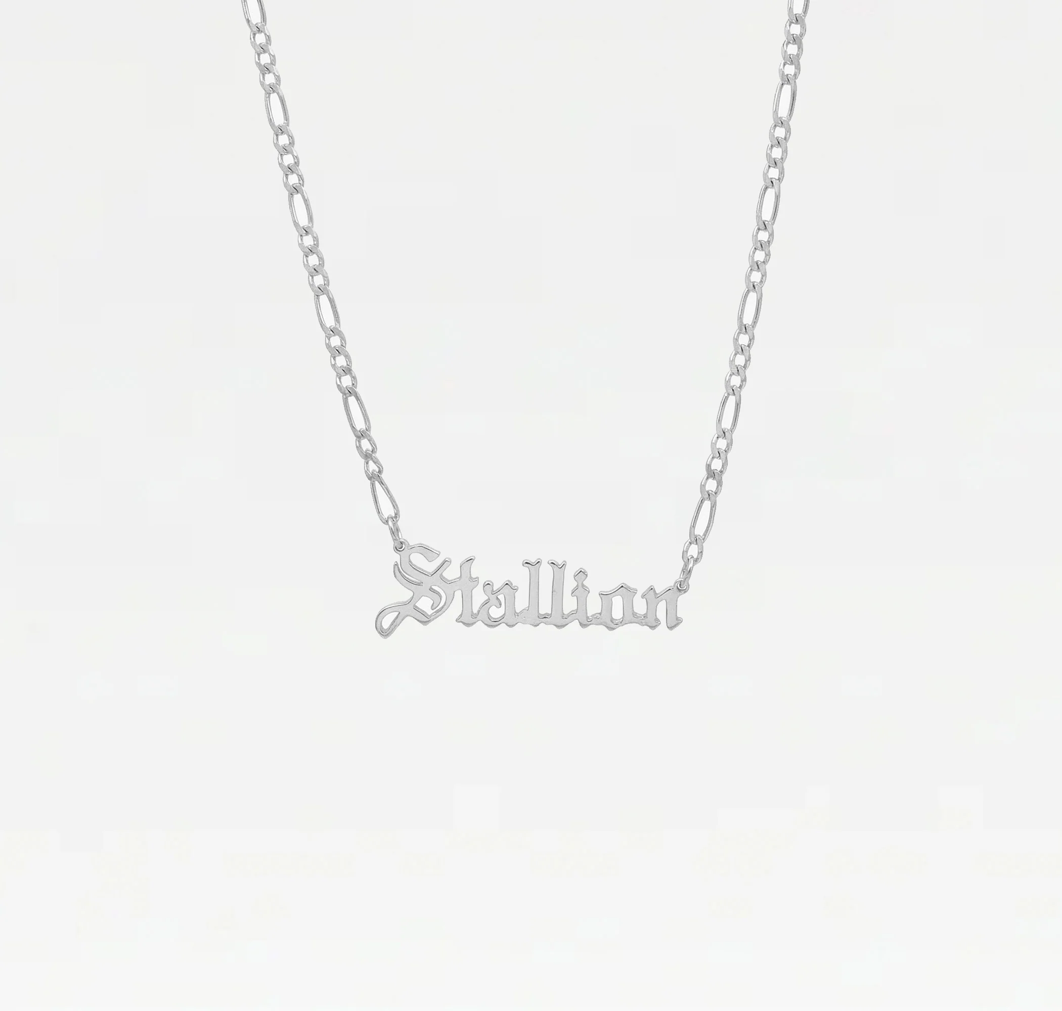 The Small Gothic Nameplate Necklace - Image 3