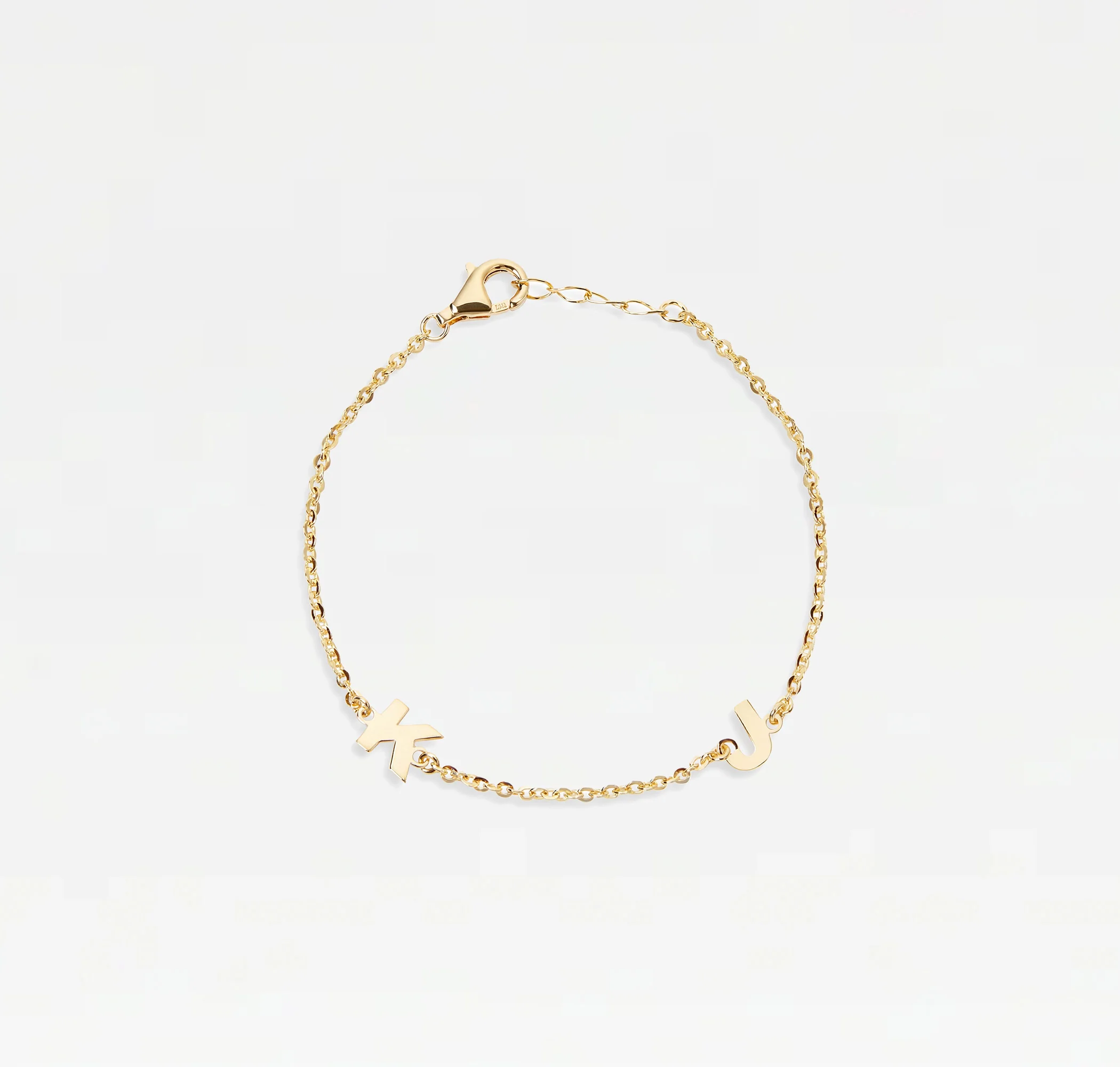 The Split Two Initial Block Bracelet