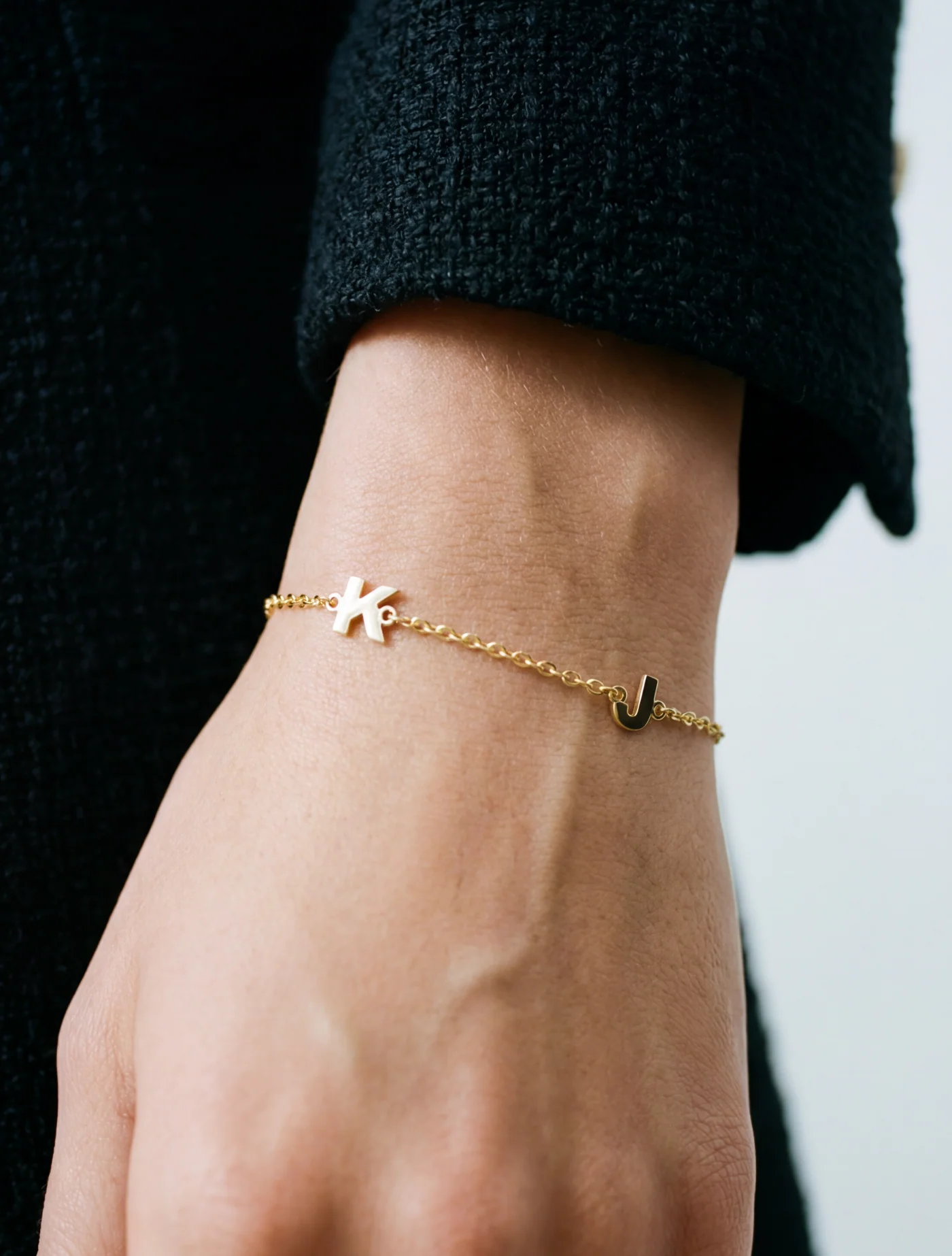 The Split Two Initial Block Bracelet - Image 2