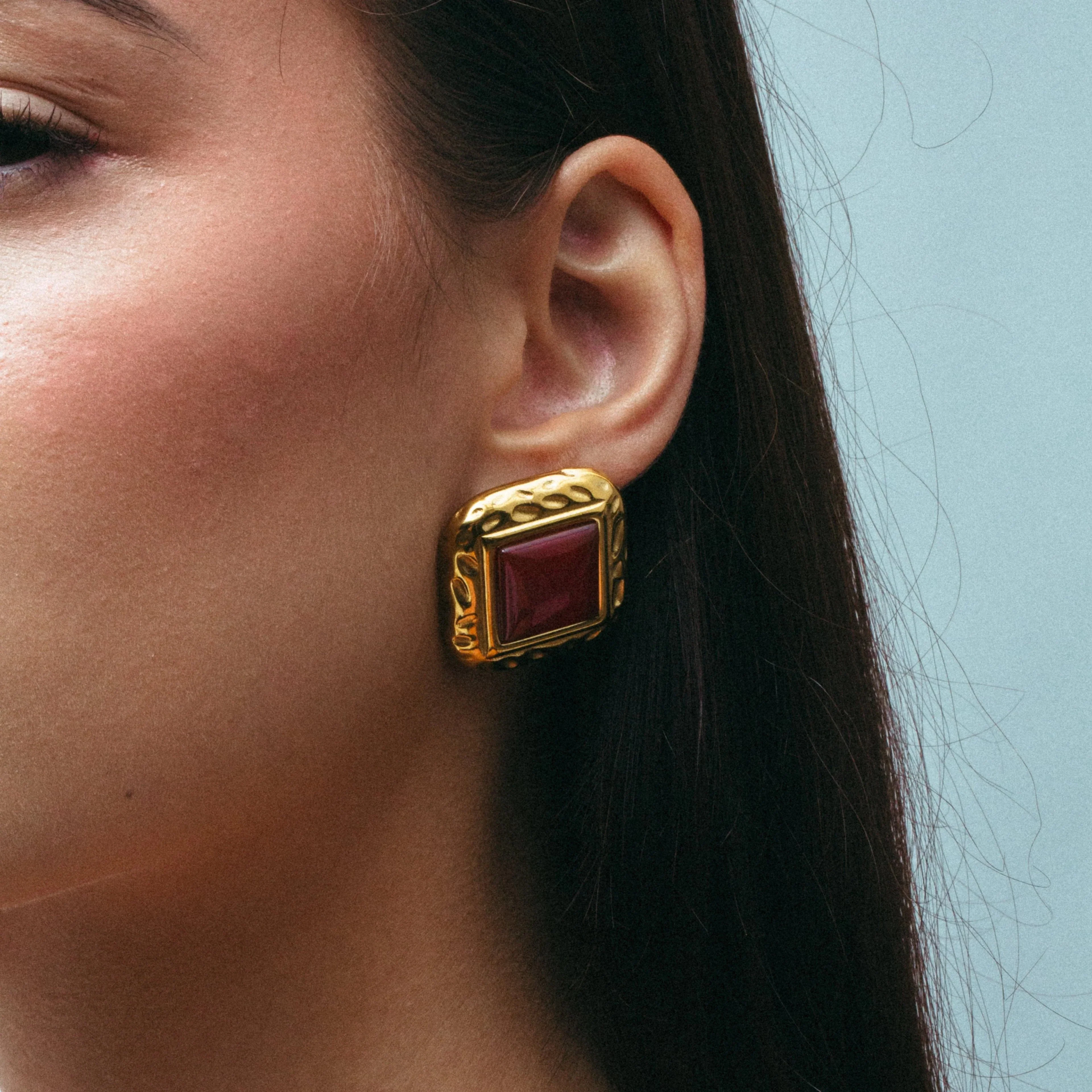 The Square Red Heirloom Earrings - Image 4