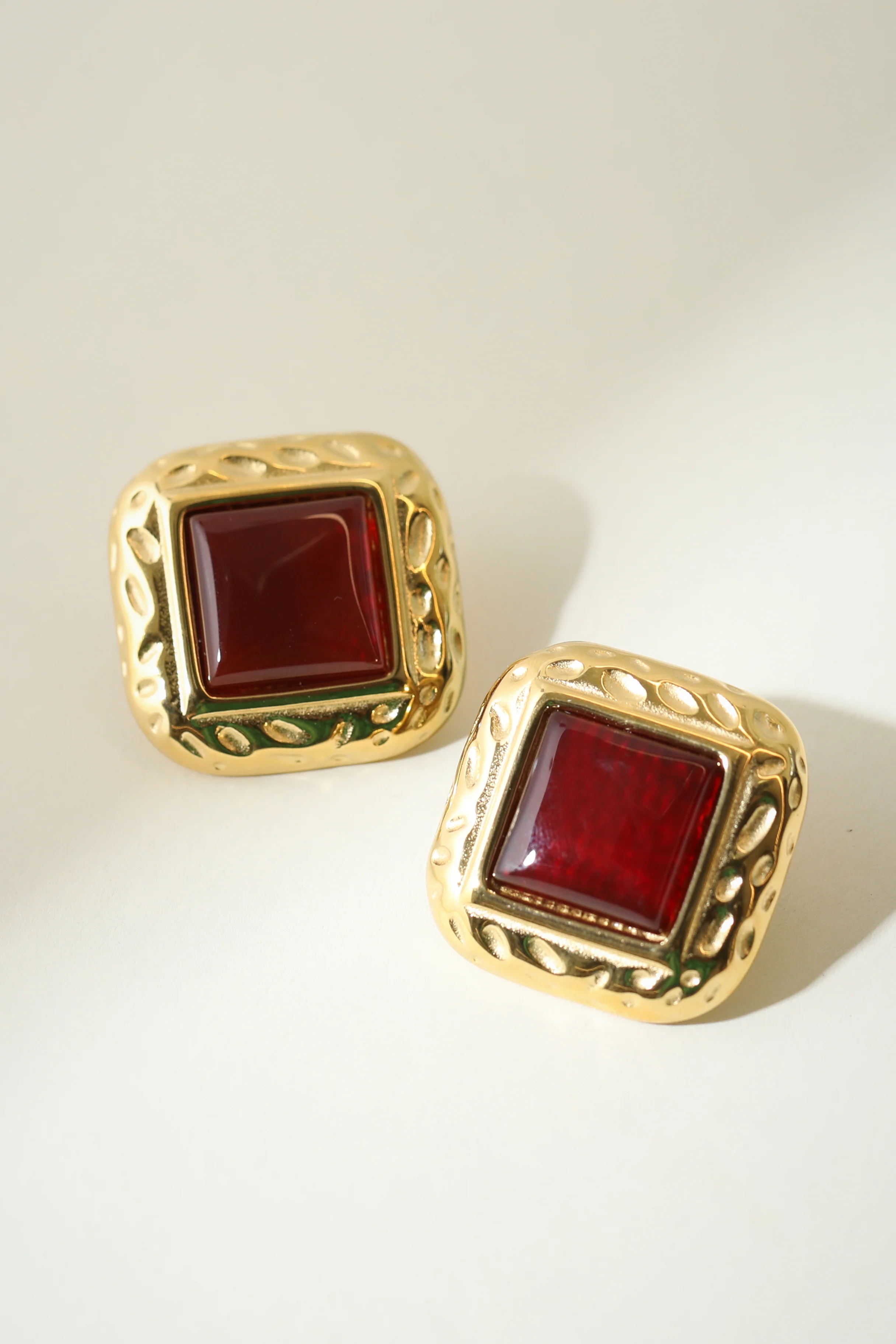 The Square Red Heirloom Earrings - Image 5