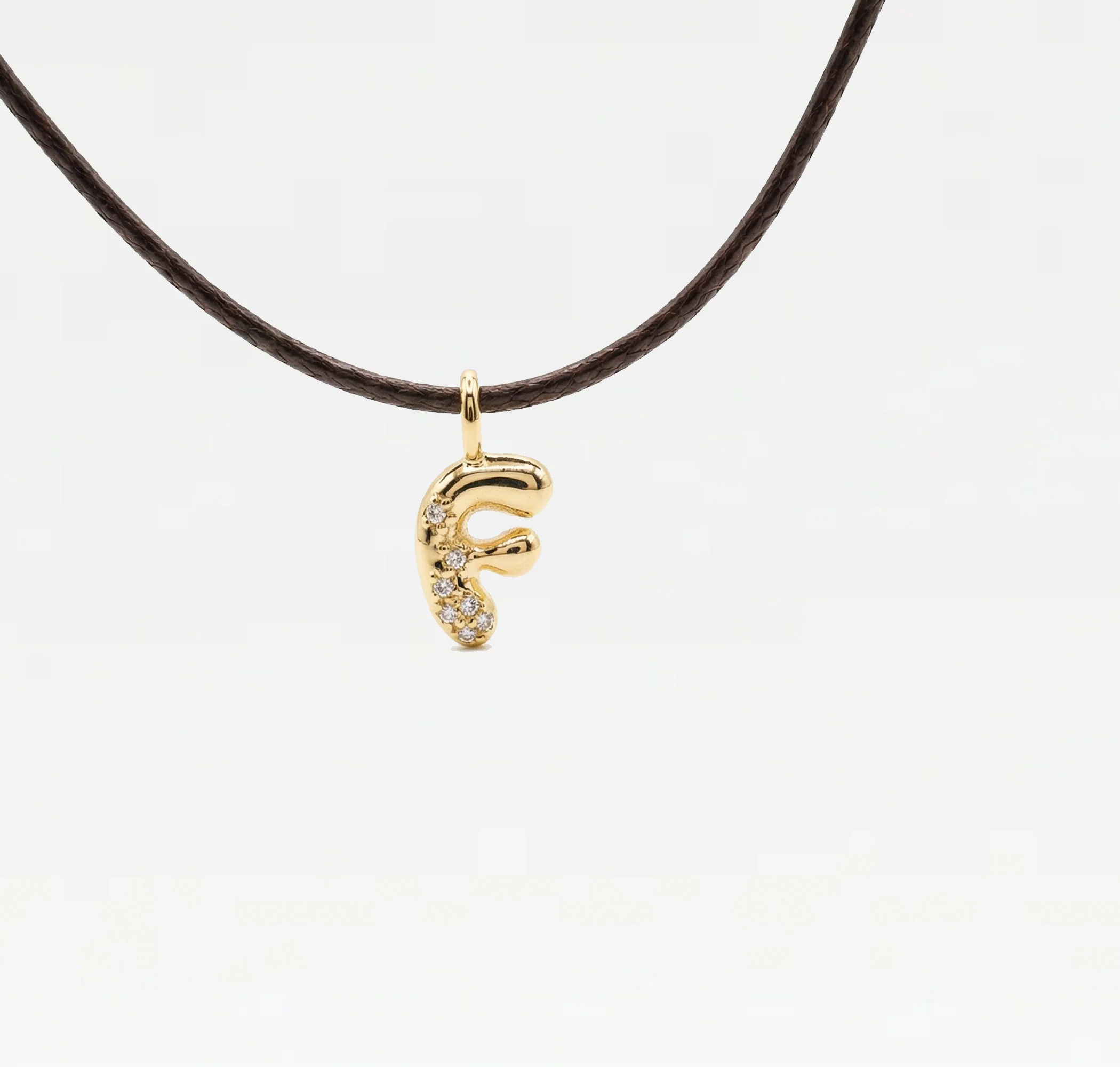 THE STONE BUBBLE LETTER NECKLACE - Image 11