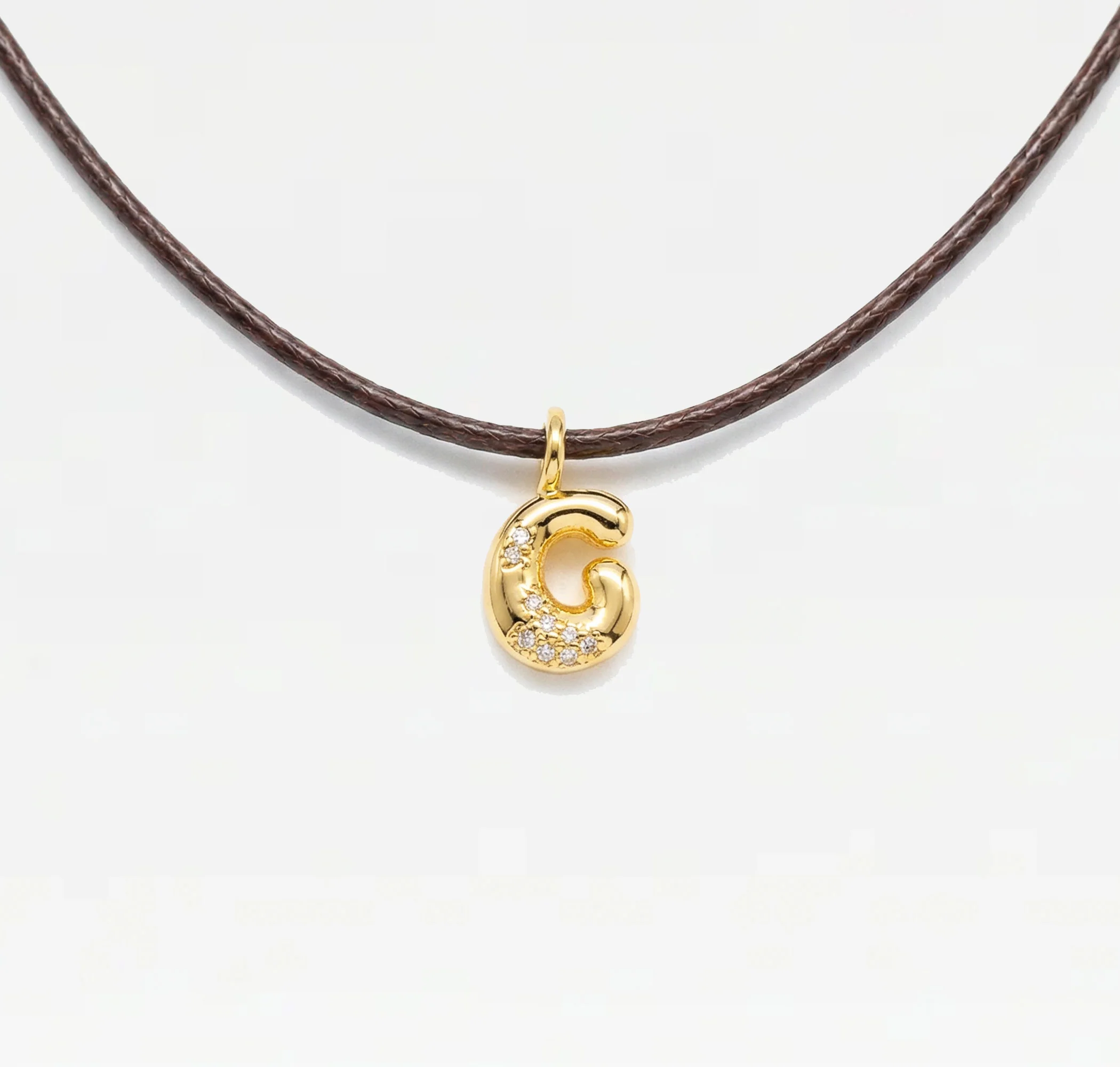 THE STONE BUBBLE LETTER NECKLACE - Image 12