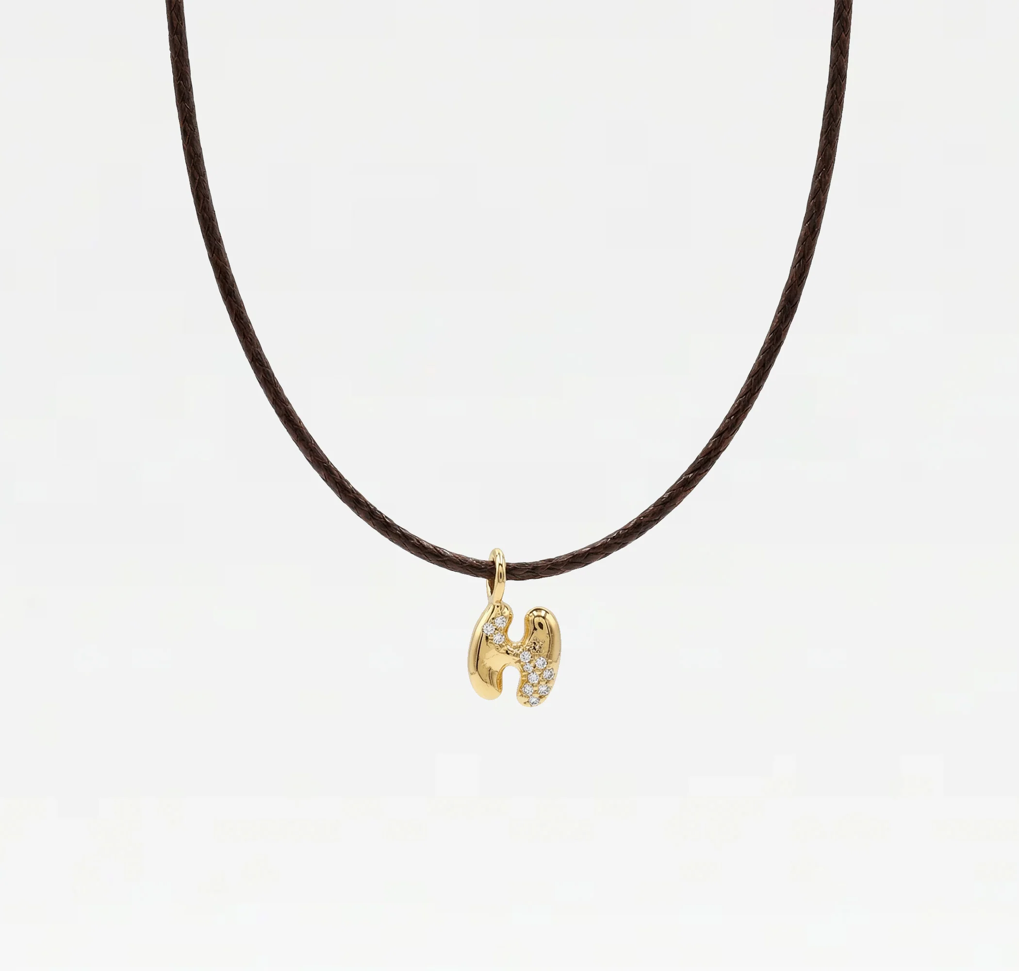 THE STONE BUBBLE LETTER NECKLACE - Image 13