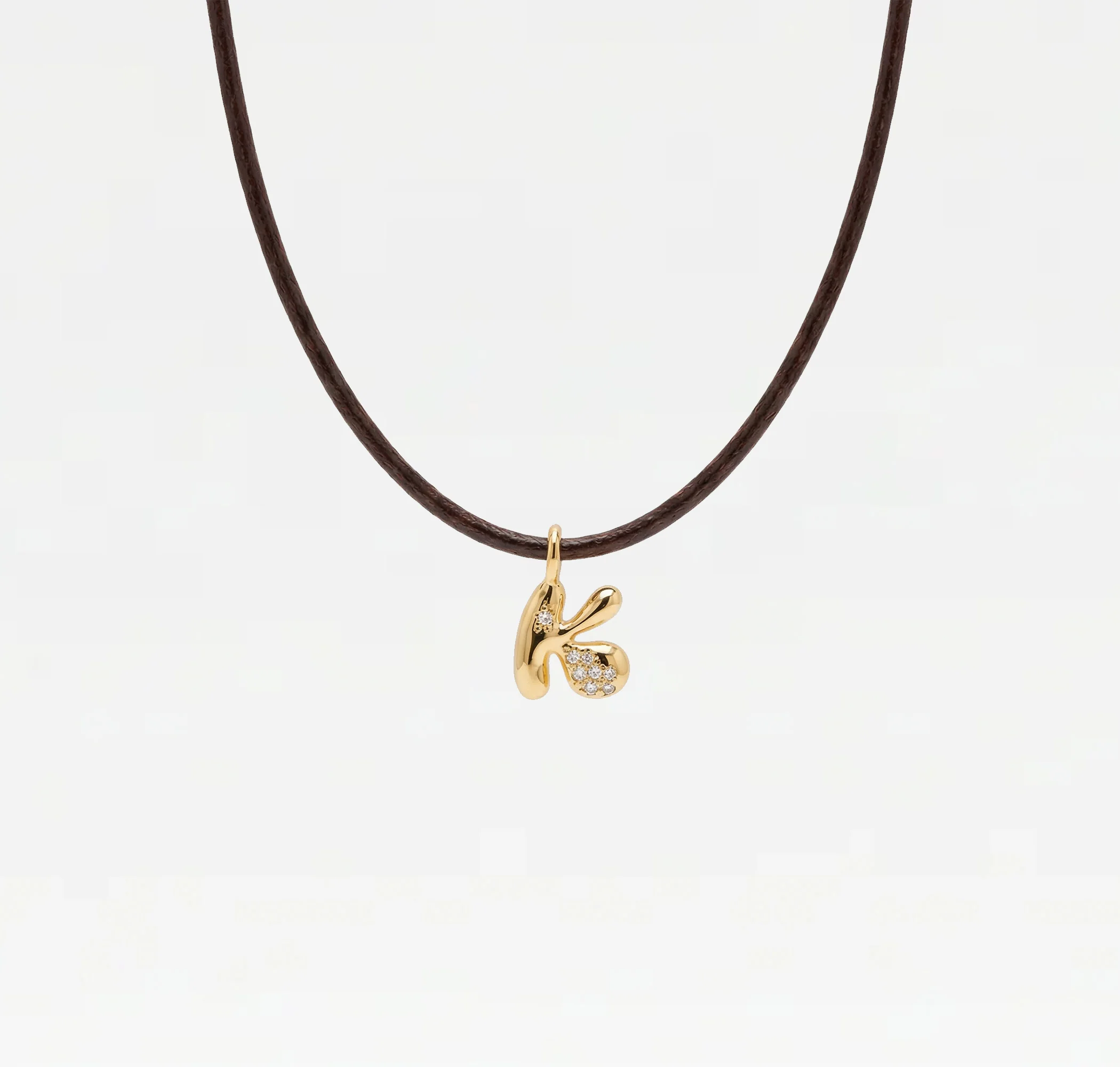 THE STONE BUBBLE LETTER NECKLACE - Image 16