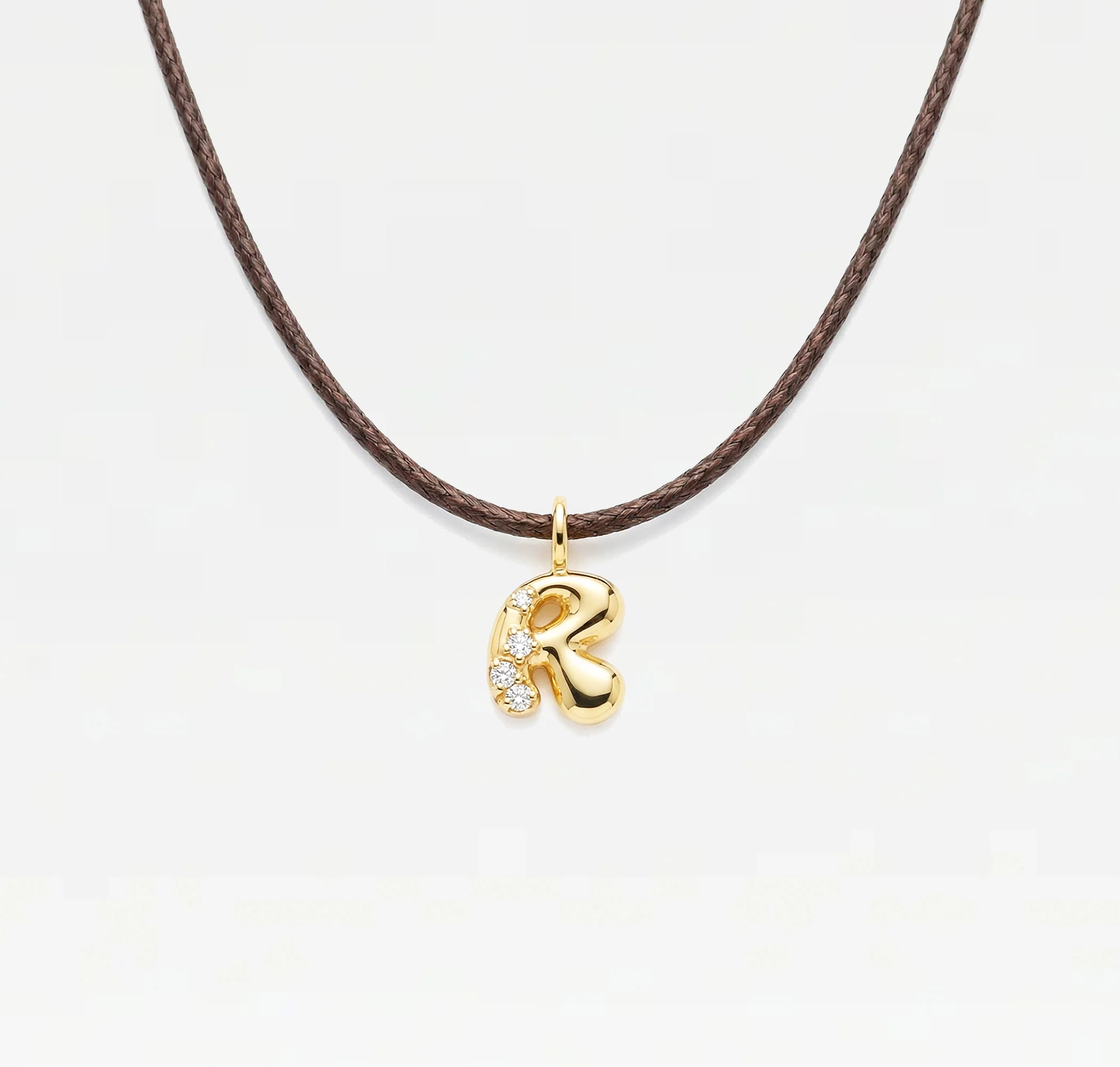 THE STONE BUBBLE LETTER NECKLACE - Image 23