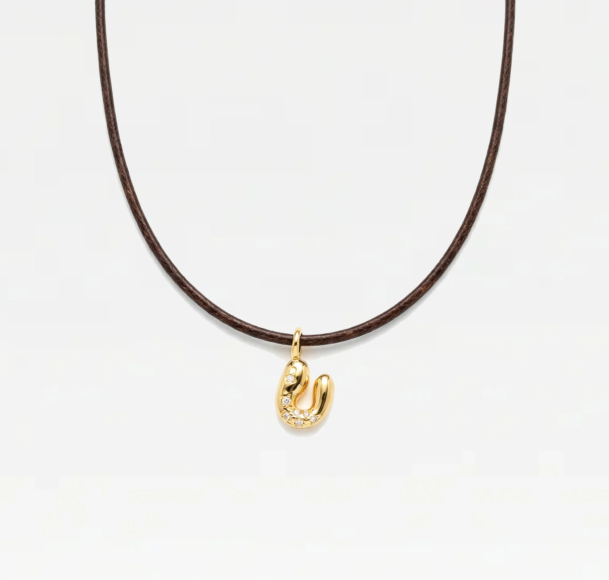 THE STONE BUBBLE LETTER NECKLACE - Image 25