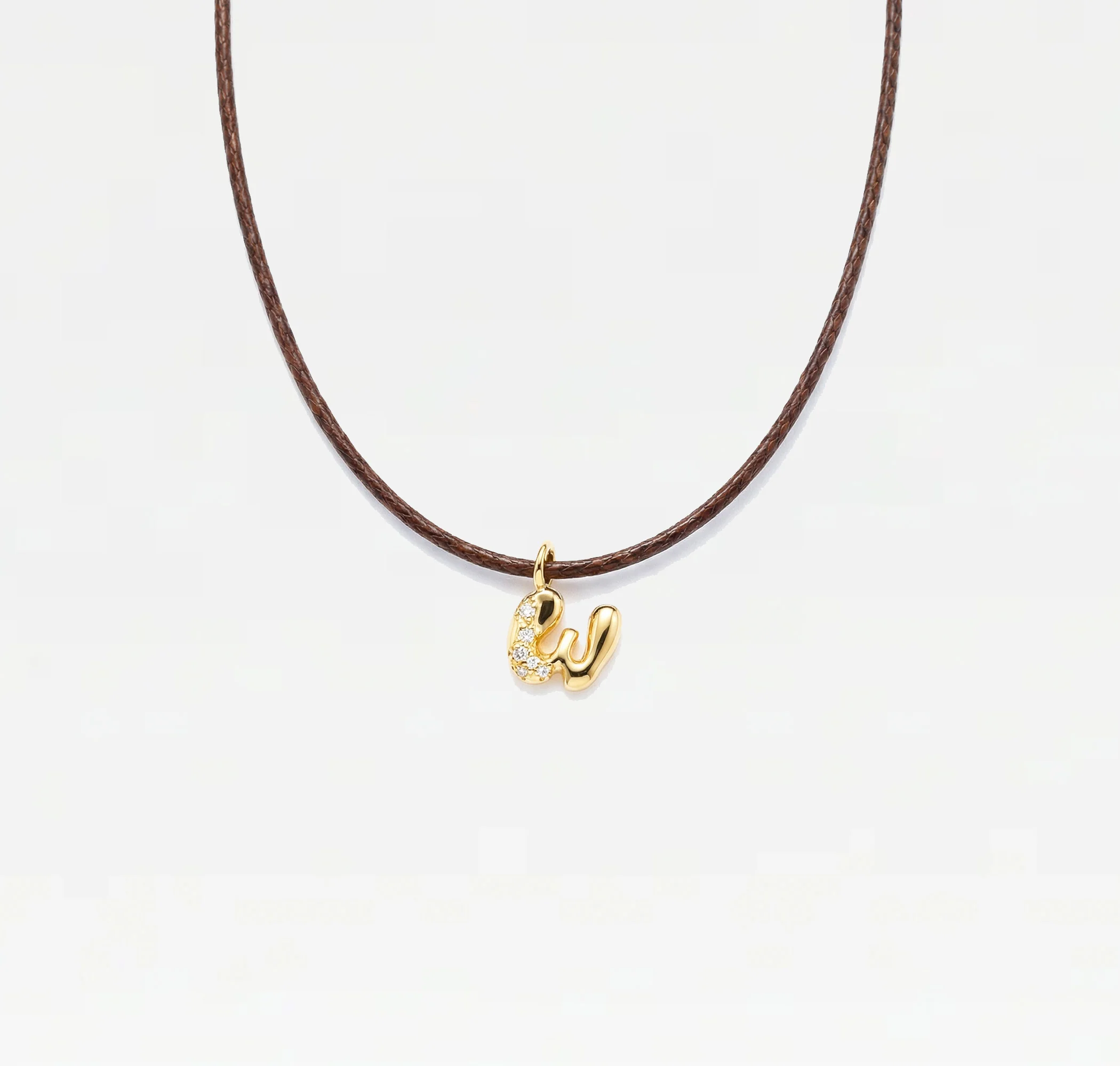 THE STONE BUBBLE LETTER NECKLACE - Image 28