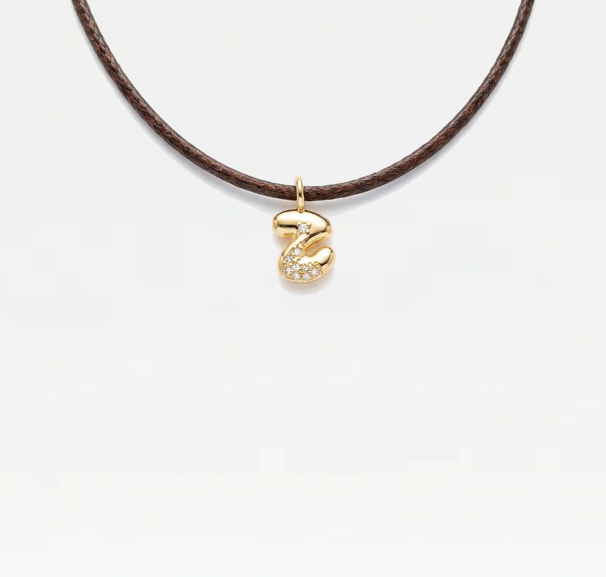 THE STONE BUBBLE LETTER NECKLACE - Image 31
