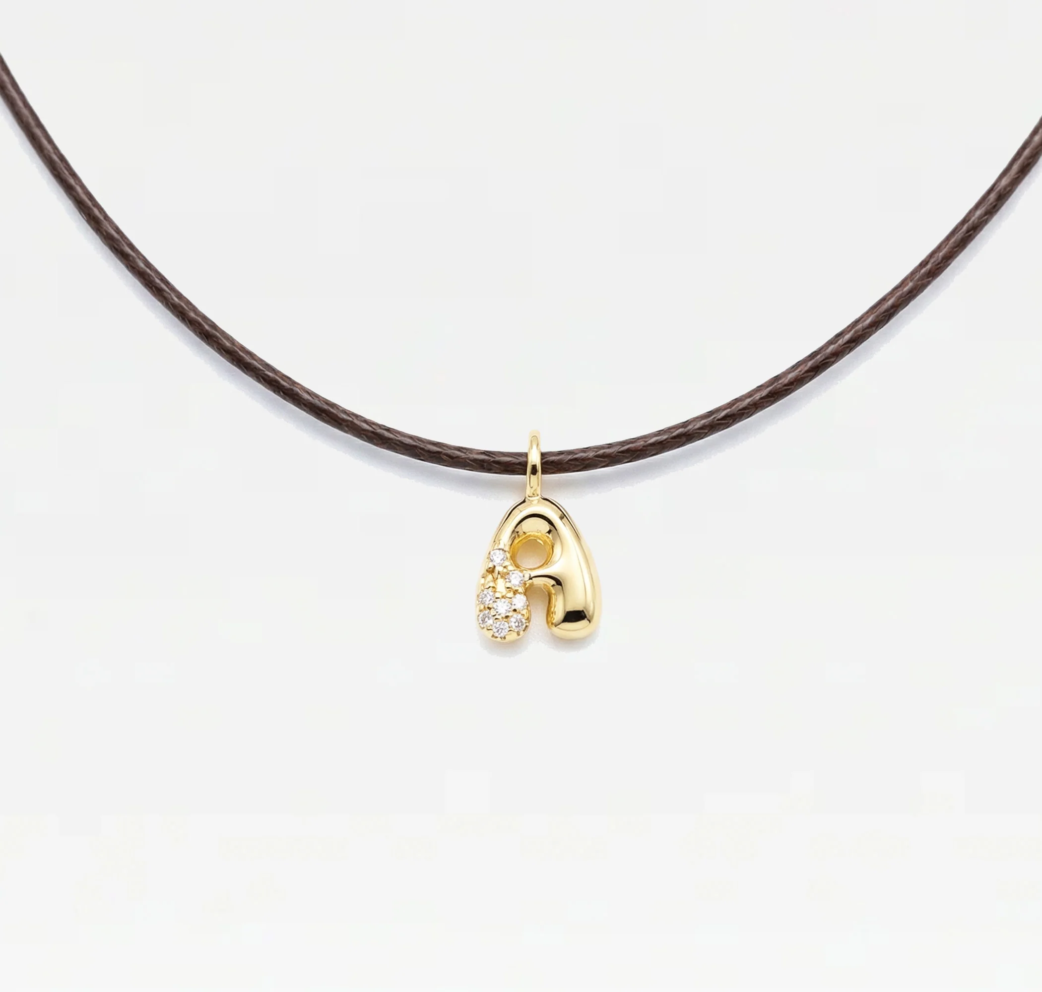 THE STONE BUBBLE LETTER NECKLACE - Image 5