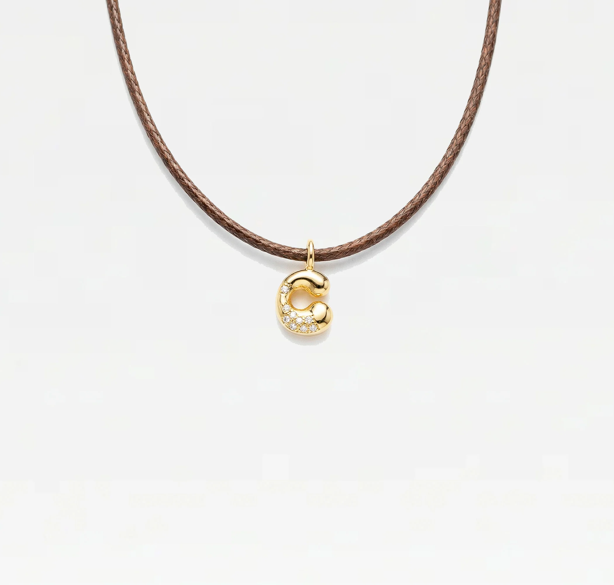 THE STONE BUBBLE LETTER NECKLACE - Image 8