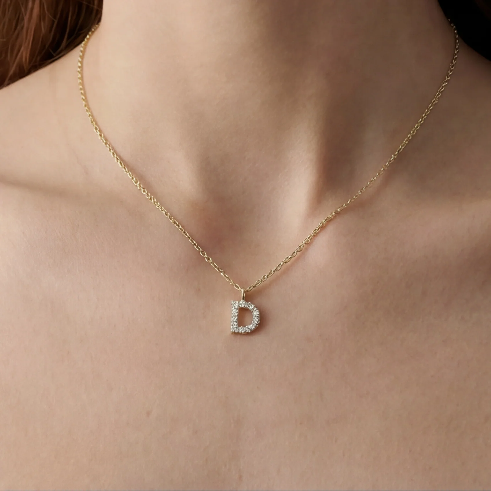 The Tiny Block Gold & Diamond Initial - Image 2