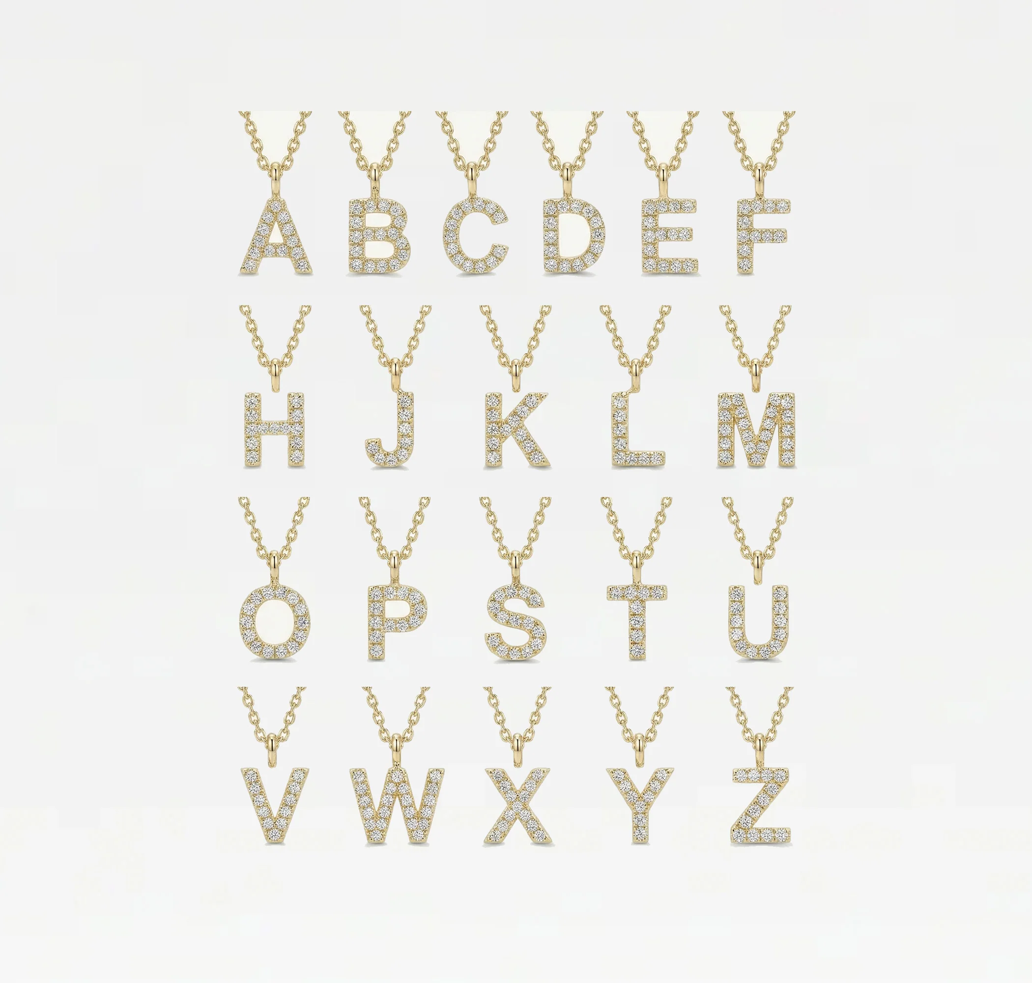 The Tiny Block Gold & Diamond Initial - Image 3
