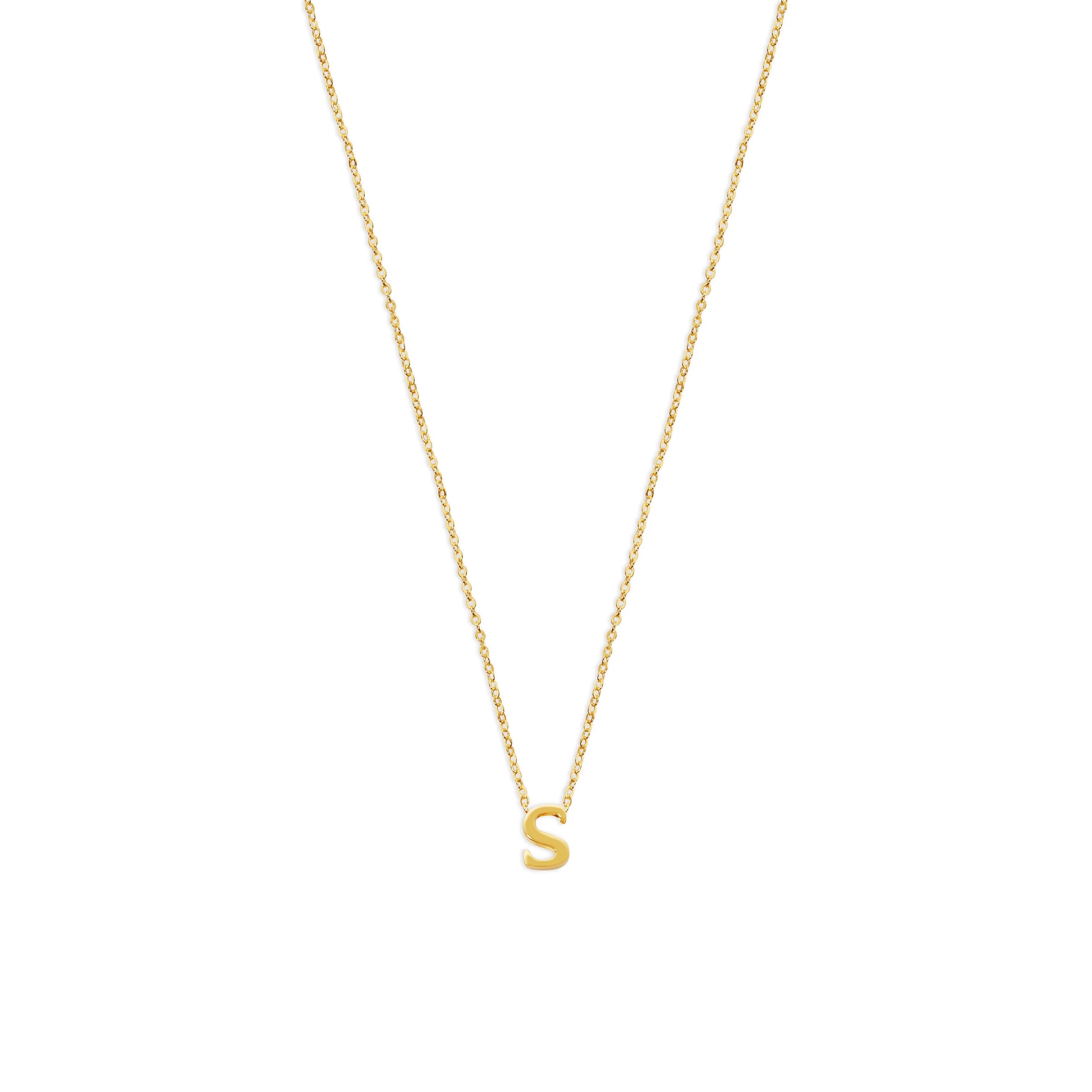 The Tiny Single Initial Block Necklace - Image 27