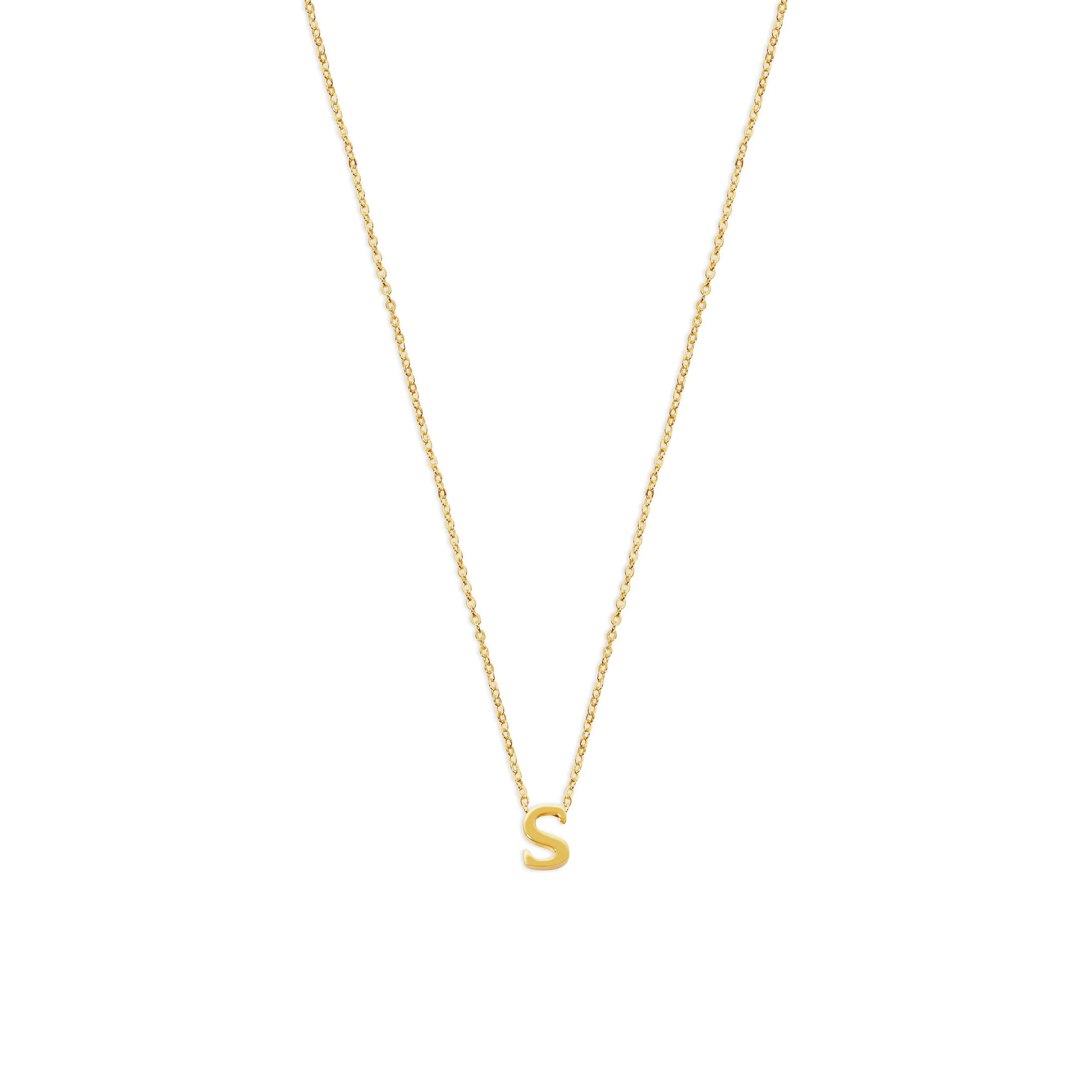 The Tiny Single Initial Block Necklace - Image 30