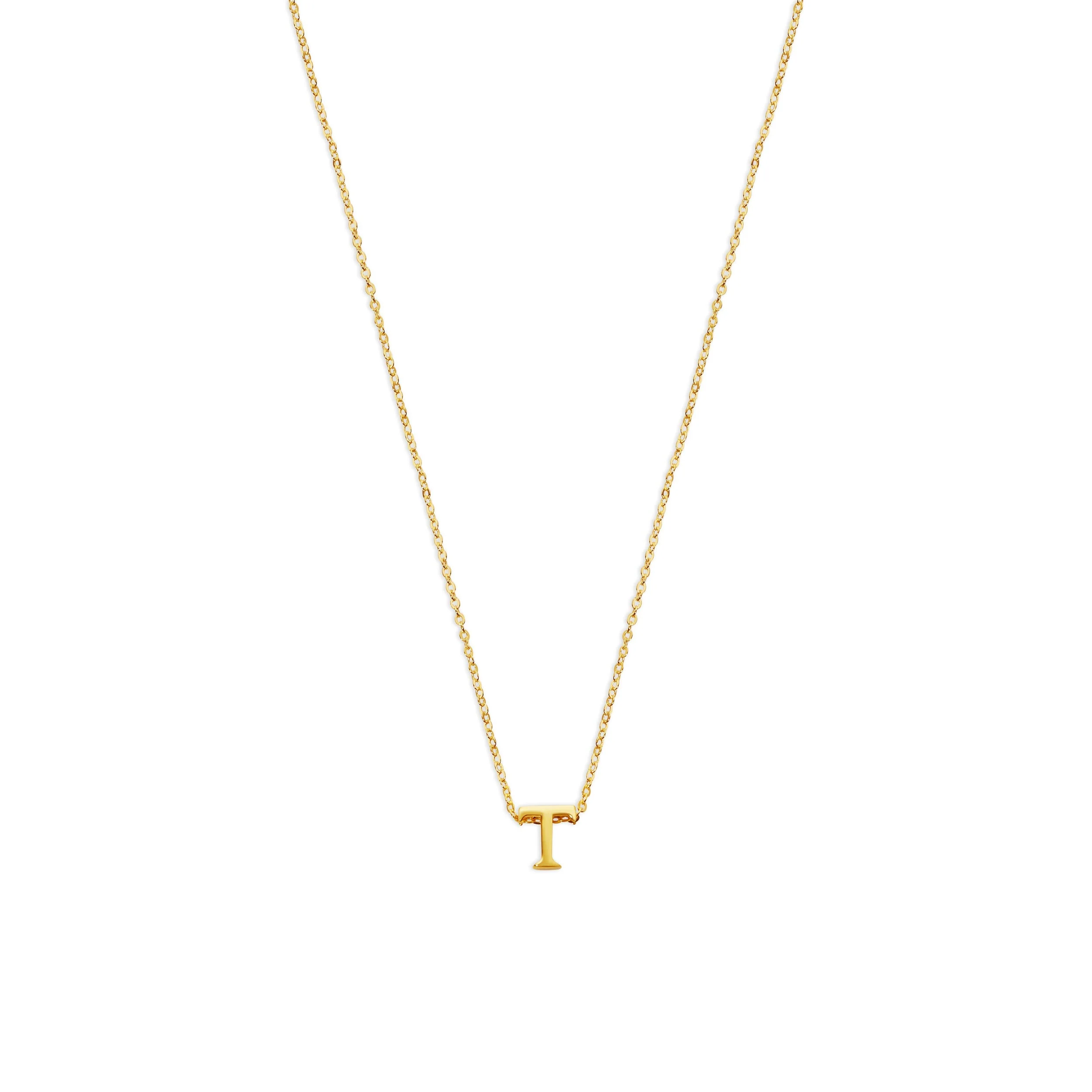 The Tiny Single Initial Block Necklace - Image 31