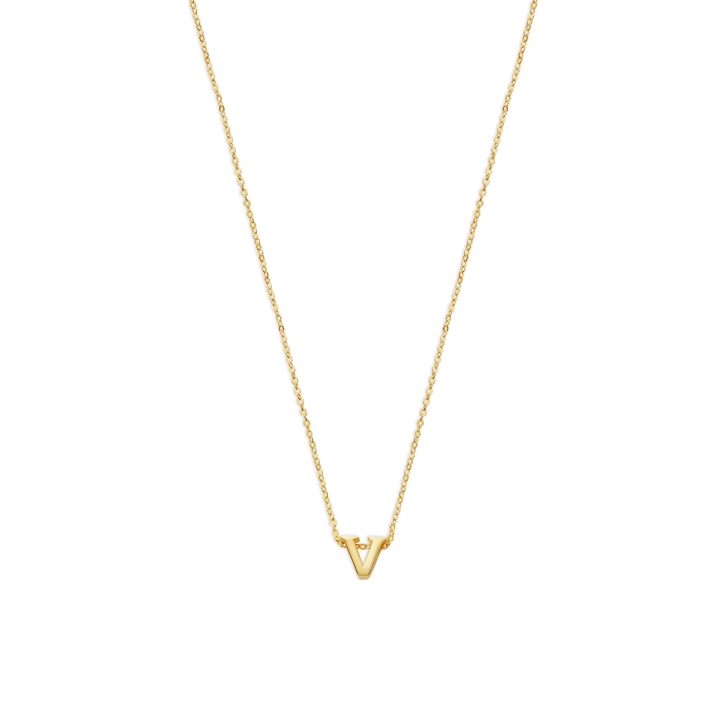 The Tiny Single Initial Block Necklace - Image 33