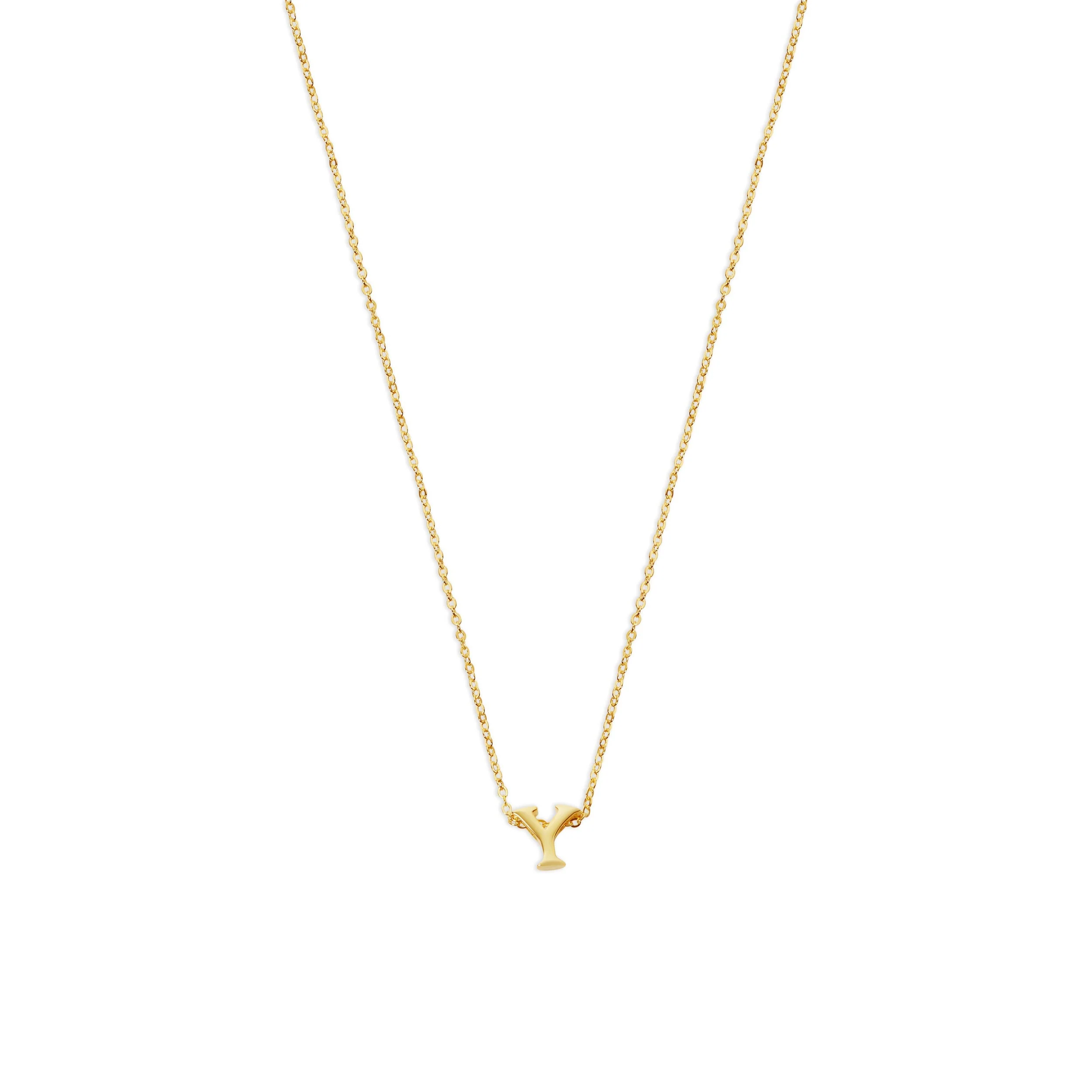 The Tiny Single Initial Block Necklace - Image 36